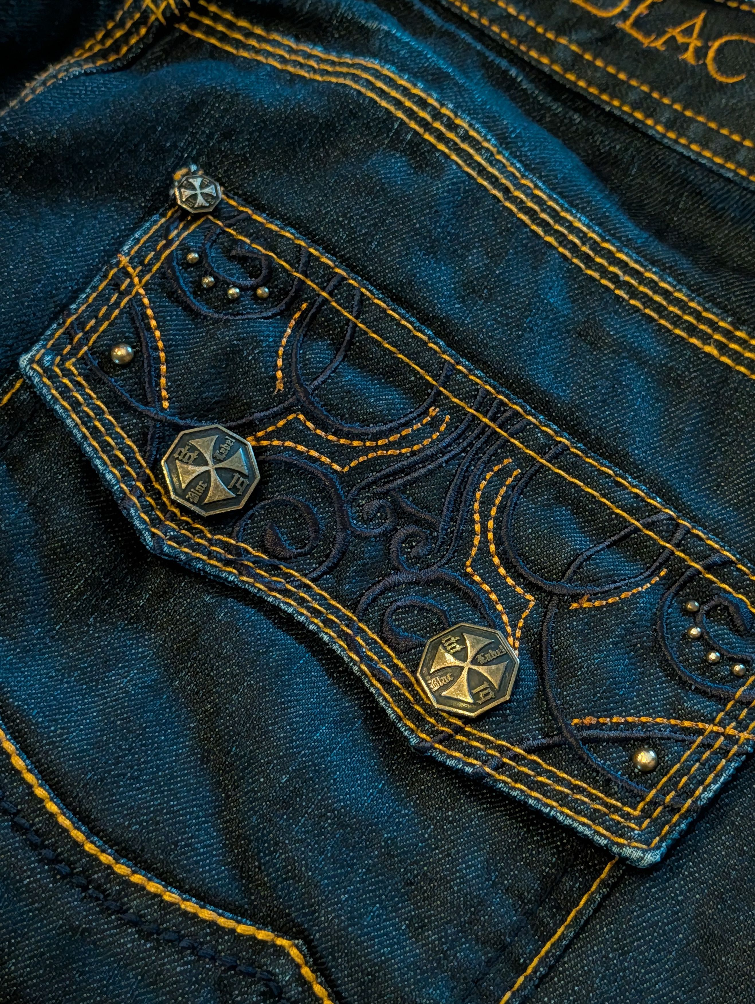 Black Label VTG Black Label Denim Jeans Relaxed Straight Leg Men's 36x34 Size US 36 / EU 52 - 3 Thumbnail