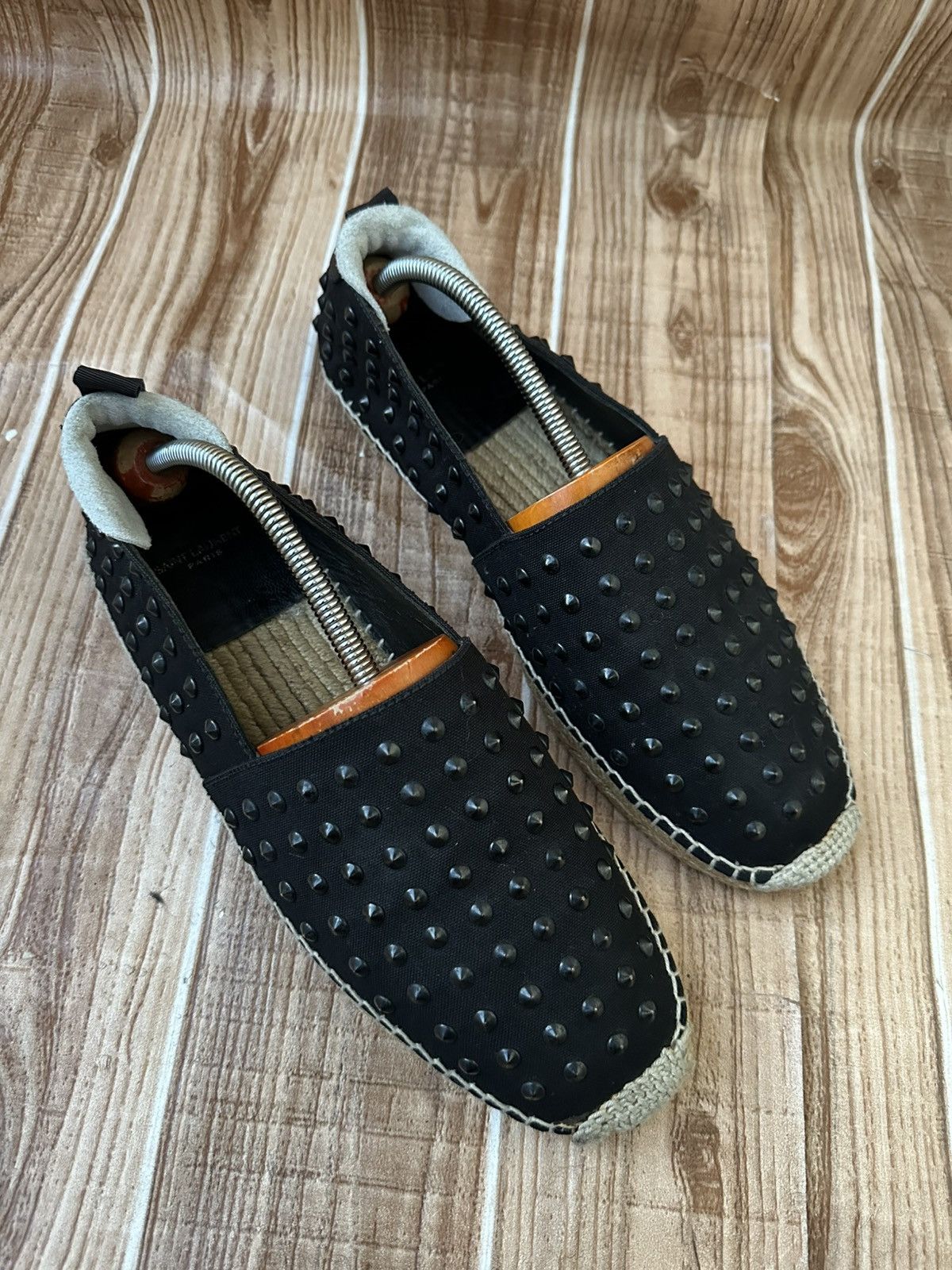 Saint Laurent Paris Saint Laurent Paris Hedi Slimane Black Studded Espadrilles Size US 9 / EU 42 - 1 Thumbnail