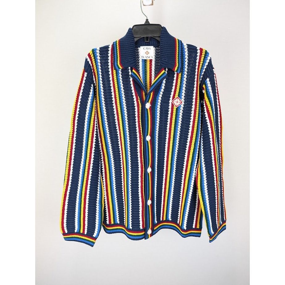 o1rshd1 DUP / Cotton Crochet Shacket in Navy