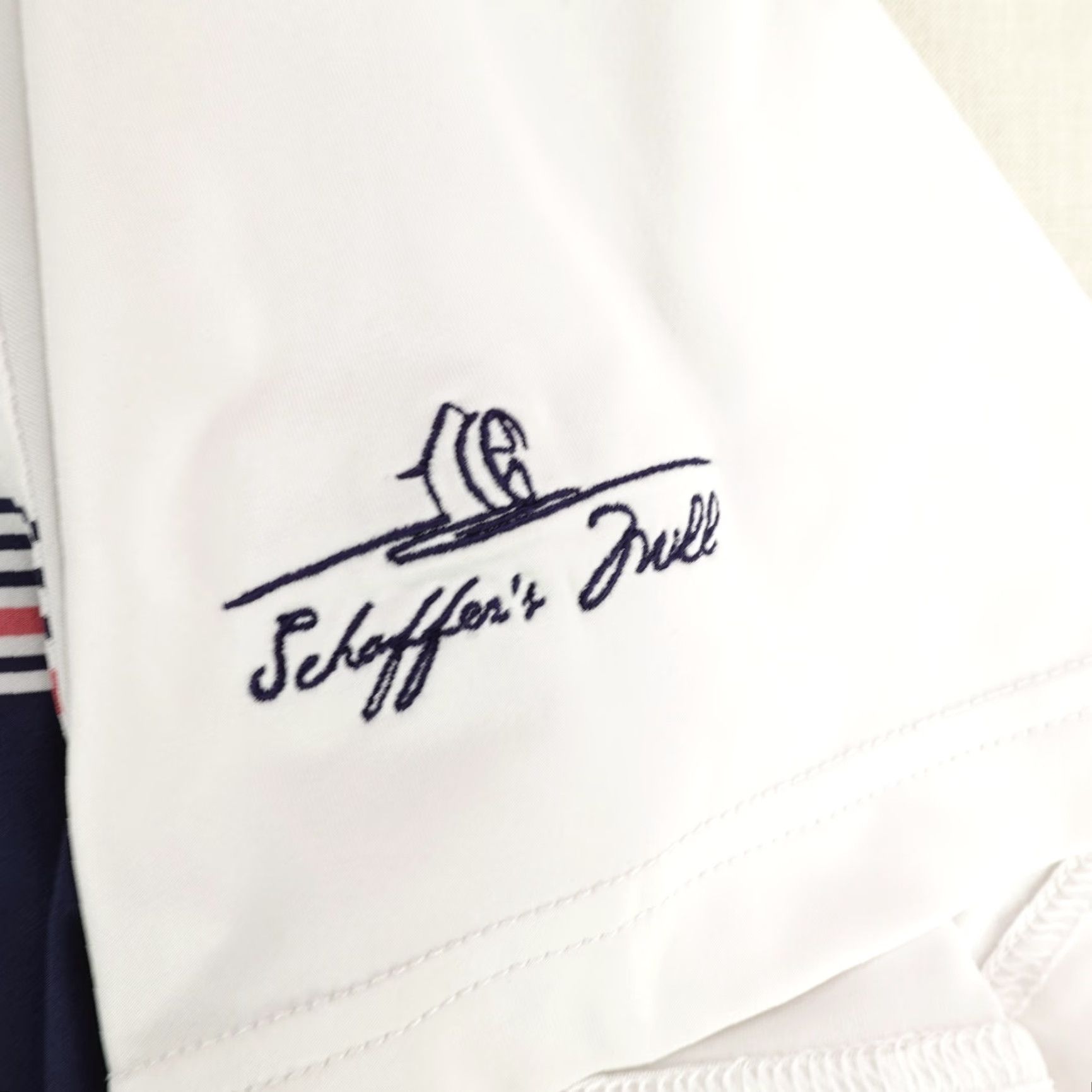 Peter Millar VINTAGE Peter Millar Polo Shirt Mens Large Blue White Summer Comfort Golf Schaffers Mill Size US L / EU 52-54 / 3 - 3 Thumbnail