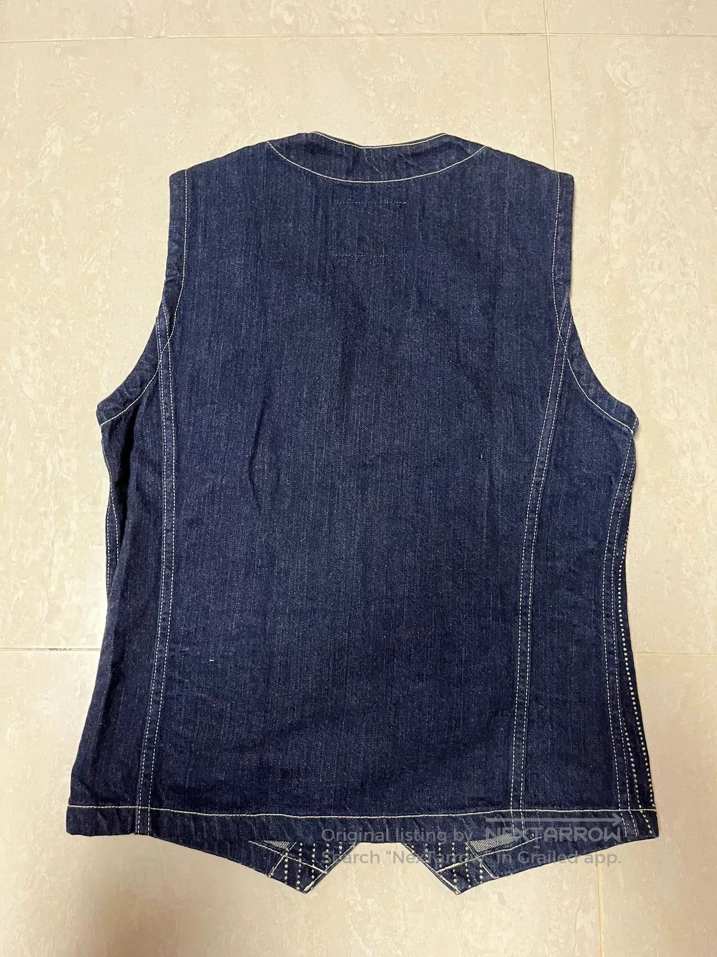The Flat Head Classic Flat Head Denim Vest in Dark Blue. Size US XXS / EU 40 - 2 Thumbnail