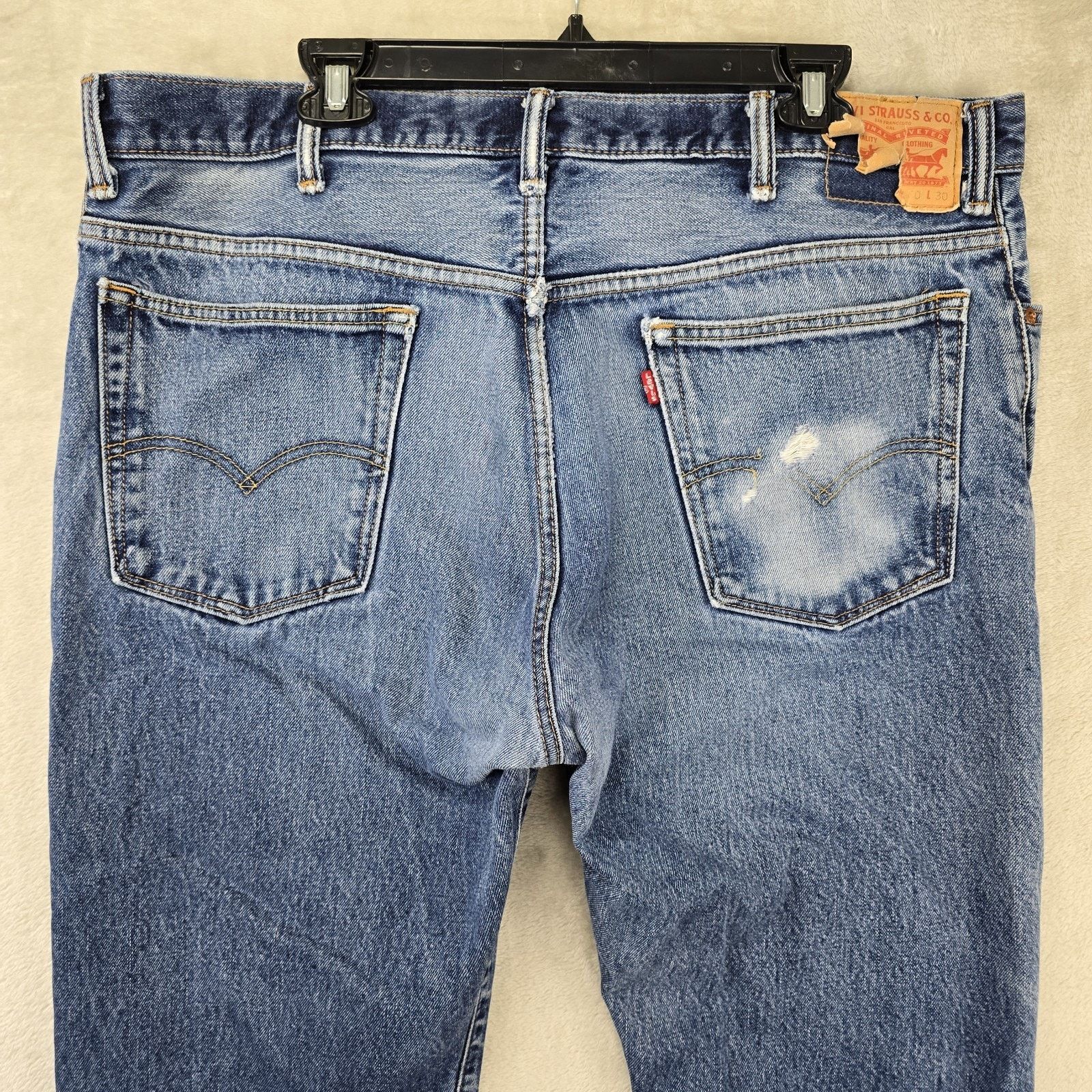 Levi's Levis 505 Jeans 40x30 Faded Whiskers Baggy Y2K Distressed Size US 40 / EU 56 - 8 Thumbnail