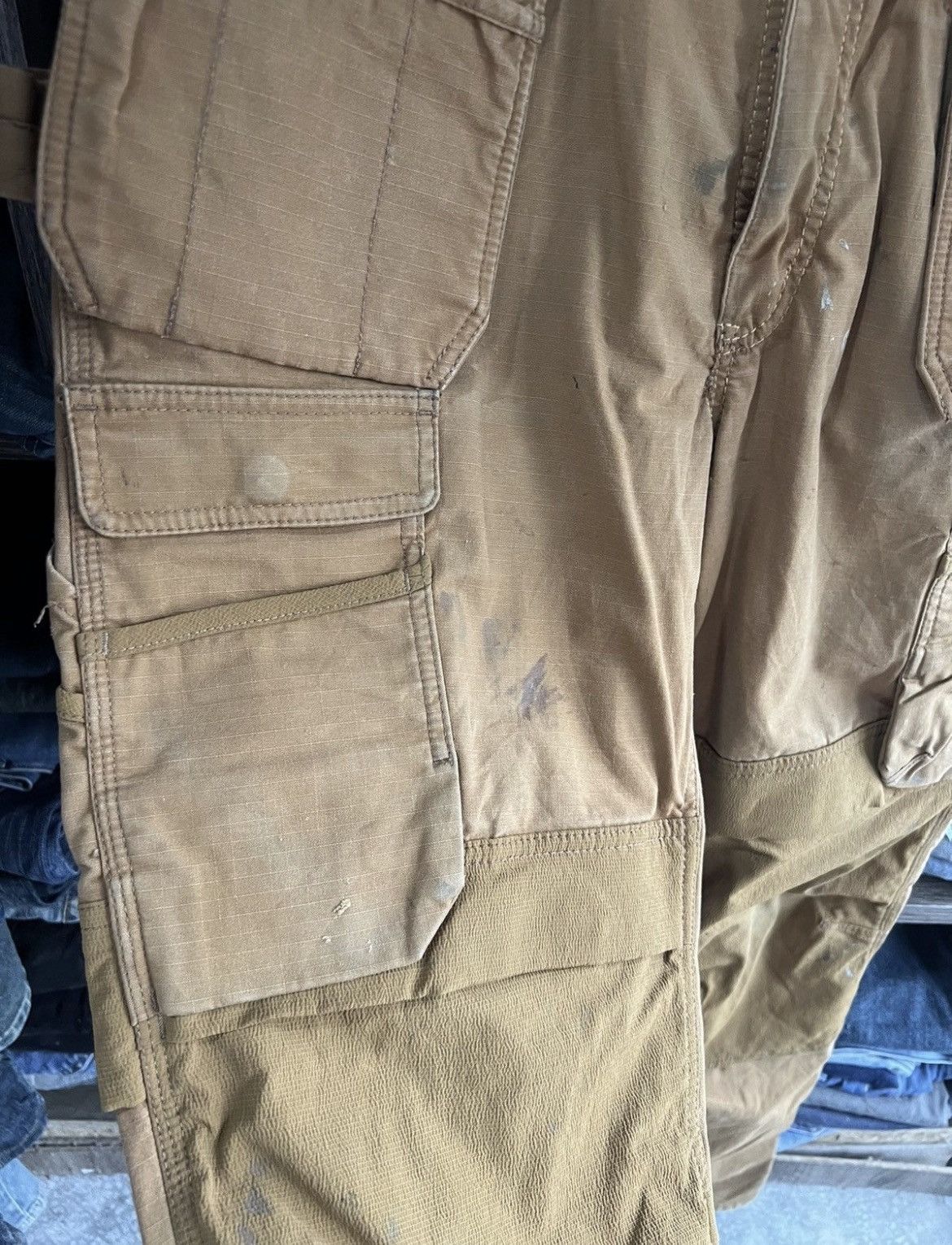 Carhartt 🔥Crazy Rare Carhartt Ripstop Multipockets Double Knee Size US 35 - 10 Thumbnail