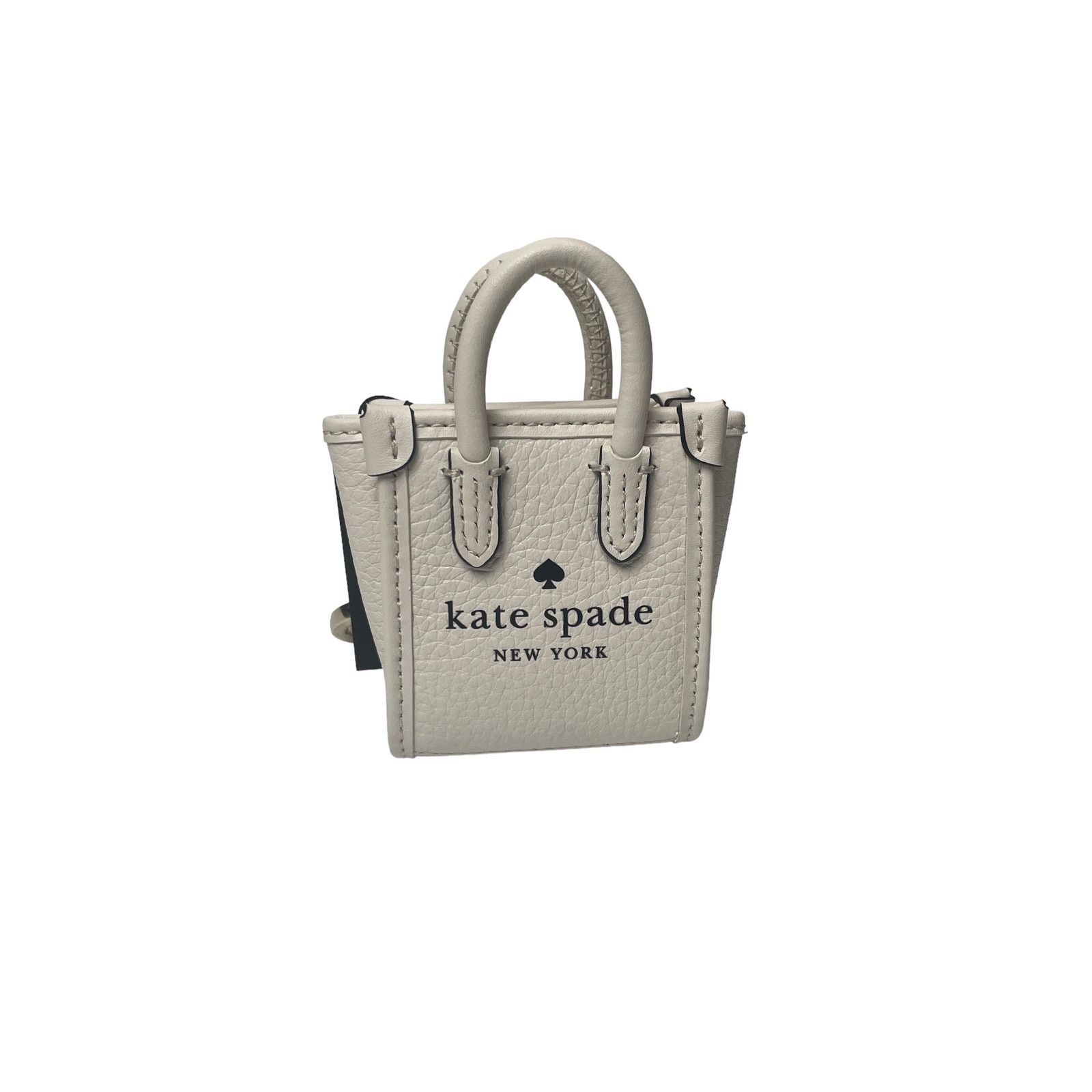 Kate Spade Ella Bag Charm Coin Purse Key Fob Parchment in White, Women's