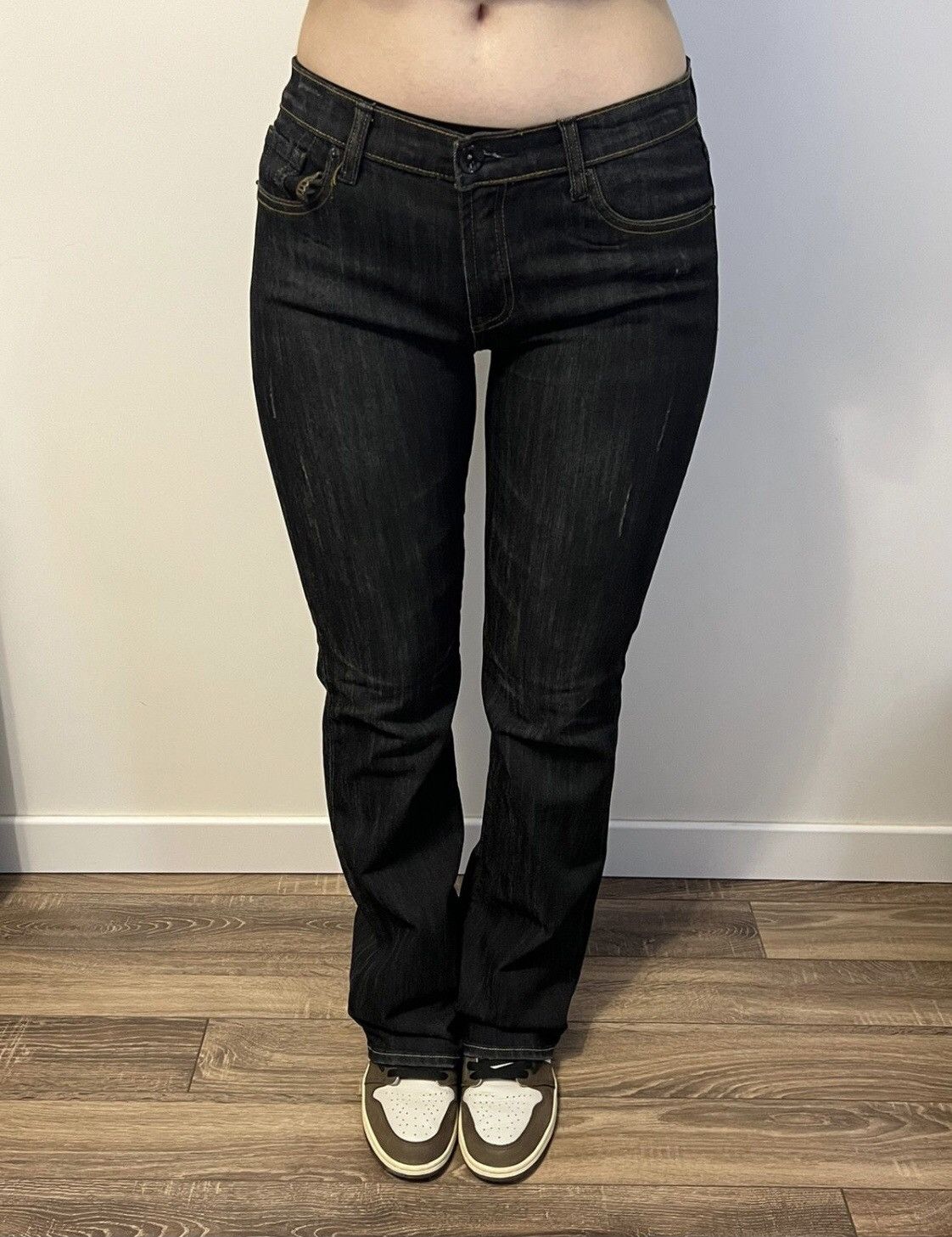 Ed Hardy Vintage Flare Ed Hardy Flared Denim Jeans y2k Size 30" / US 8 / IT 44 - 6 Thumbnail