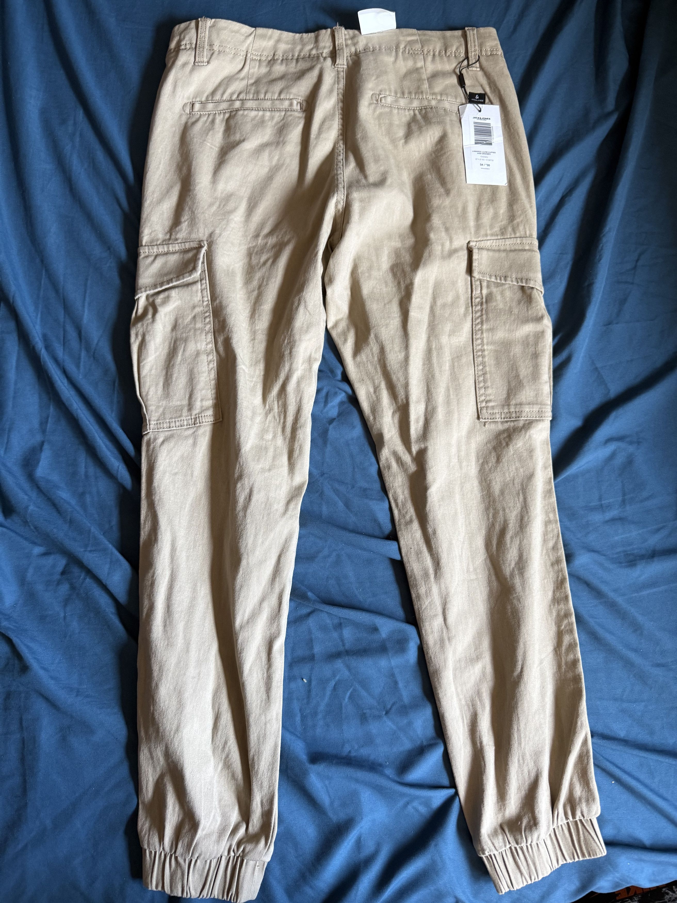Jack & Jones JACK & JONES Slim Marco Beige Cargo Pants Joggers Mens 34x30 Size US 34 / EU 50 - 6 Thumbnail