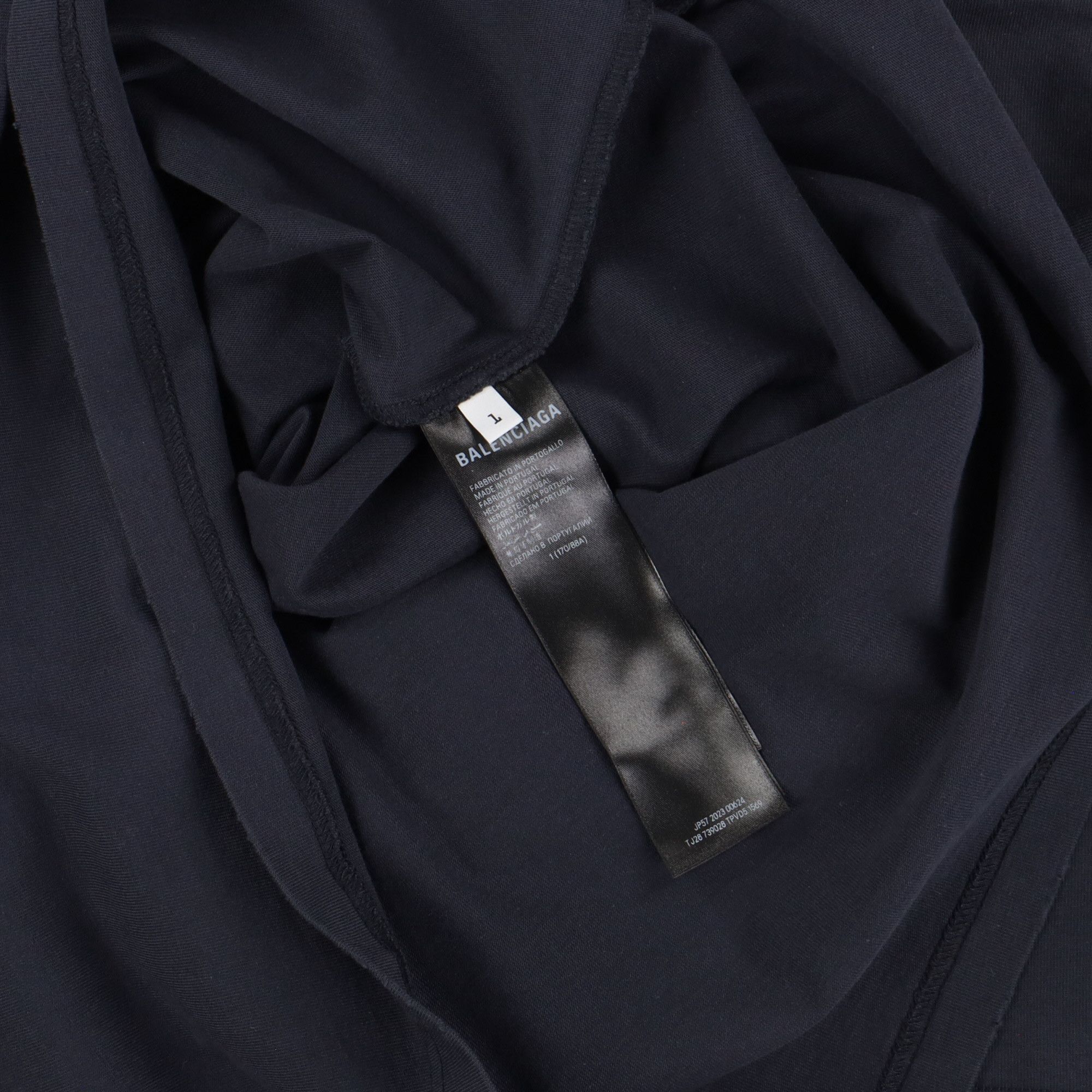 Balenciaga Faded Black Embroidered Be Kind Logo Oversized T-Shirt Size US XS / EU 42 / 0 - 3 Thumbnail