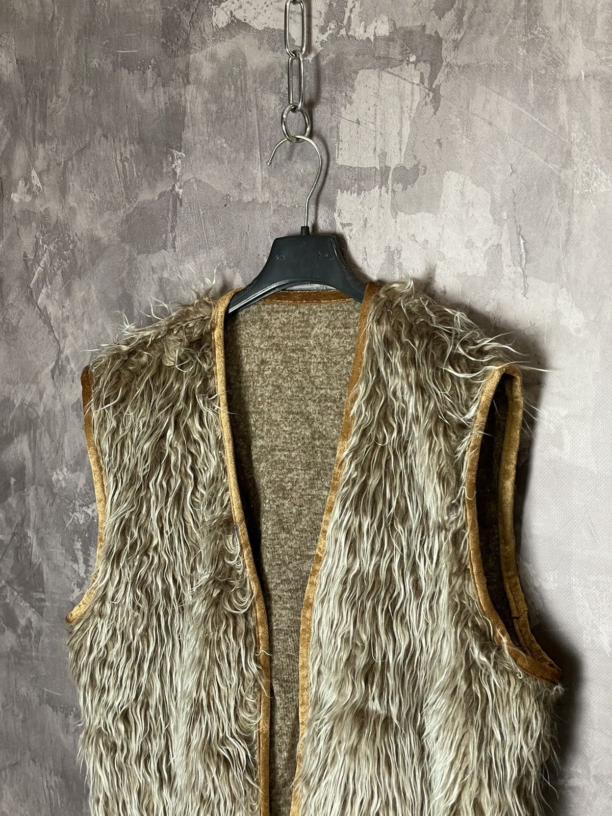 Hysteric Glamour × Japanese Brand 2000s Faux Fur Vest Shag Hair Mongolian Punk Fuzzy Rockstar Size L / US 10 / IT 46 - 7 Thumbnail