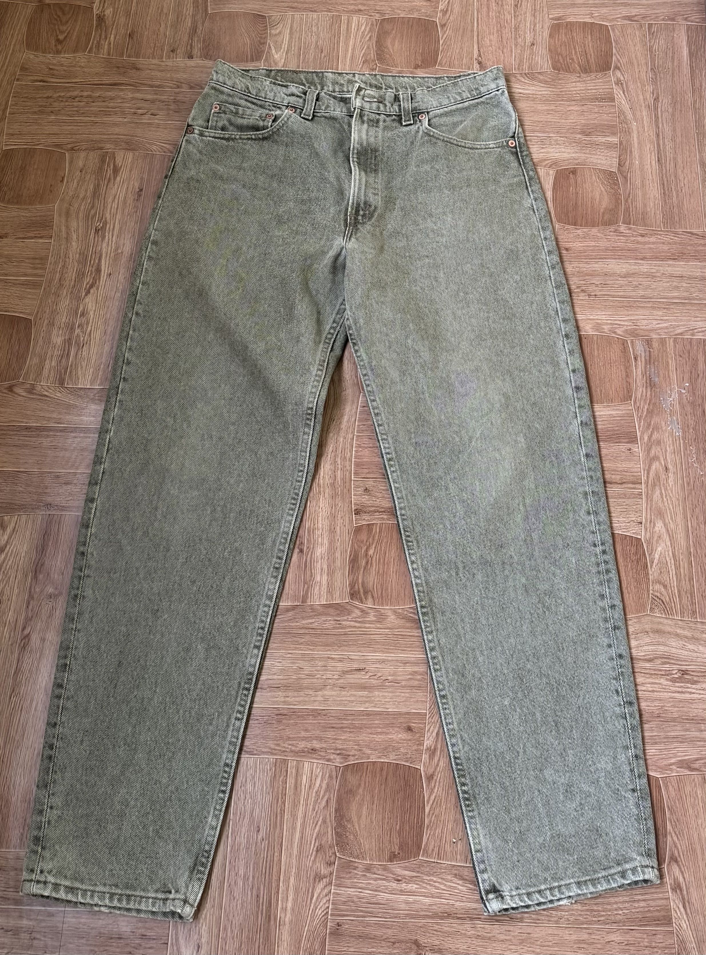 Levi's Vintage 90s Levis 550 Green Denim Jeans W34 L30 Size US 34 / EU 50 - 2 Thumbnail