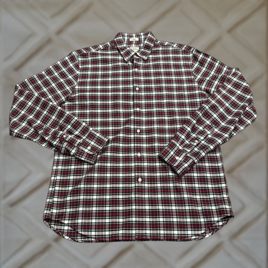 J.Crew J.Crew Button-Up Shirt Mens Large Red Plaid Slim Fit Cotton Button-Down NS Size US L / EU 52-54 / 3 - 1 Thumbnail