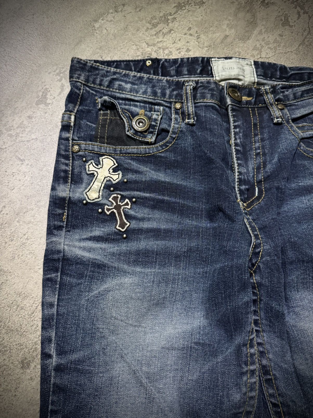Tornado Mart Y2k Lolita skull cross ifsixwasnine bootcut jeans Size US 31 - 8 Thumbnail