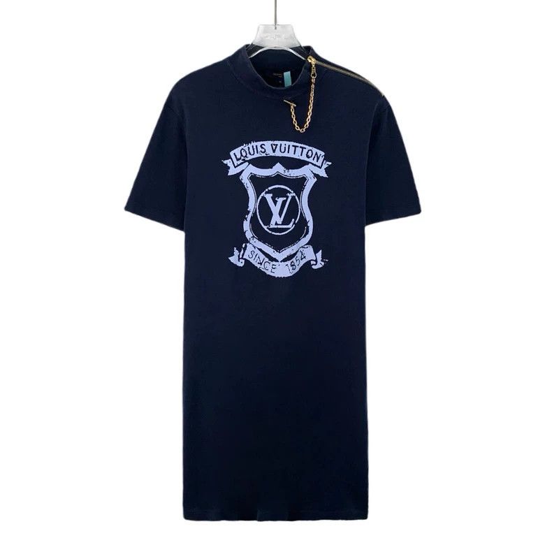 Louis Vuitton Louis Vuitton Blue Logo Print Dress Size US XL / EU 56 / 4 - 1 Thumbnail