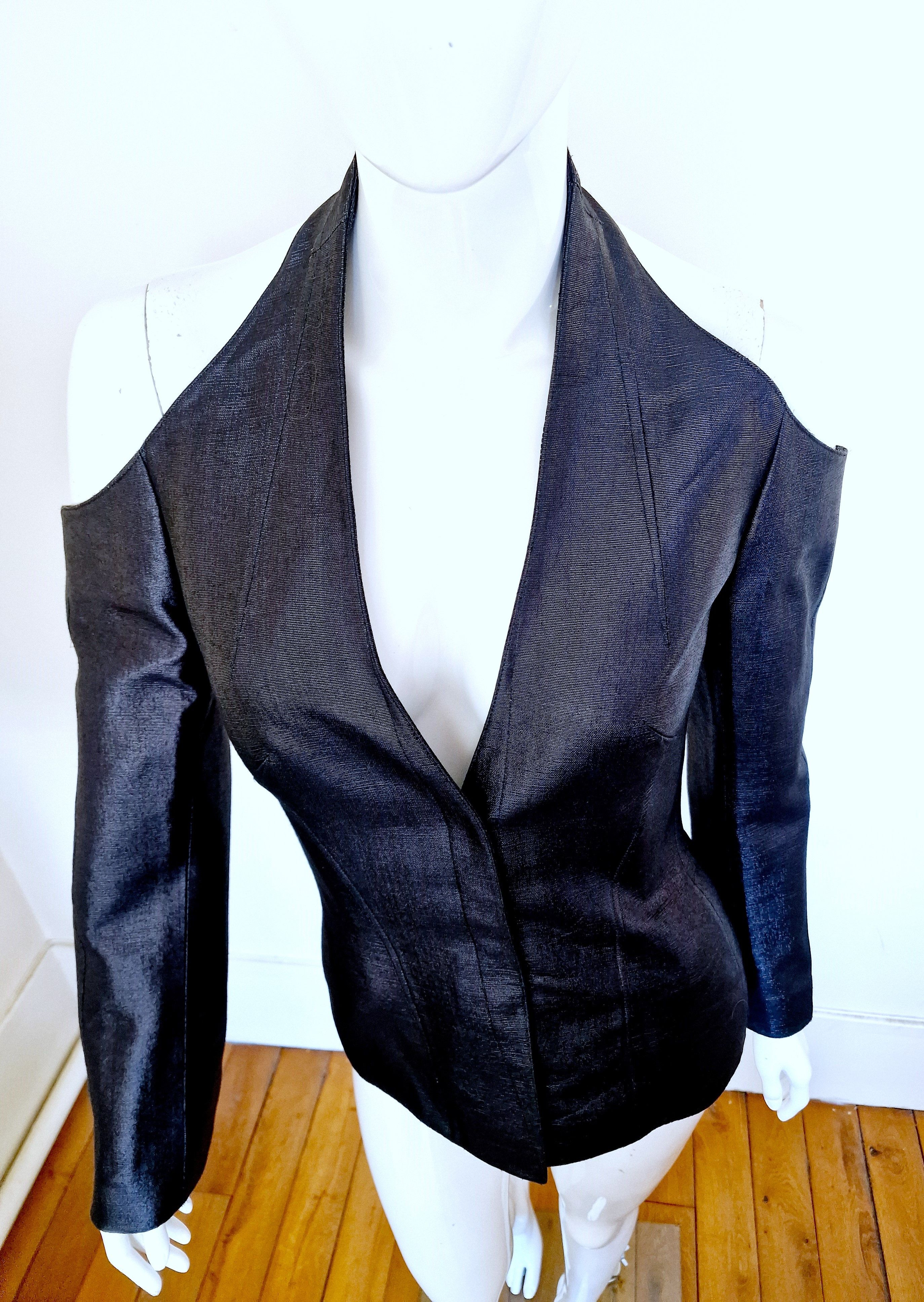 Thierry Mugler Thierry Mugler Couture S/S 2001 Off-Shoulder Blazer Jacket Size M / US 6-8 / IT 42-44 - 9 Thumbnail