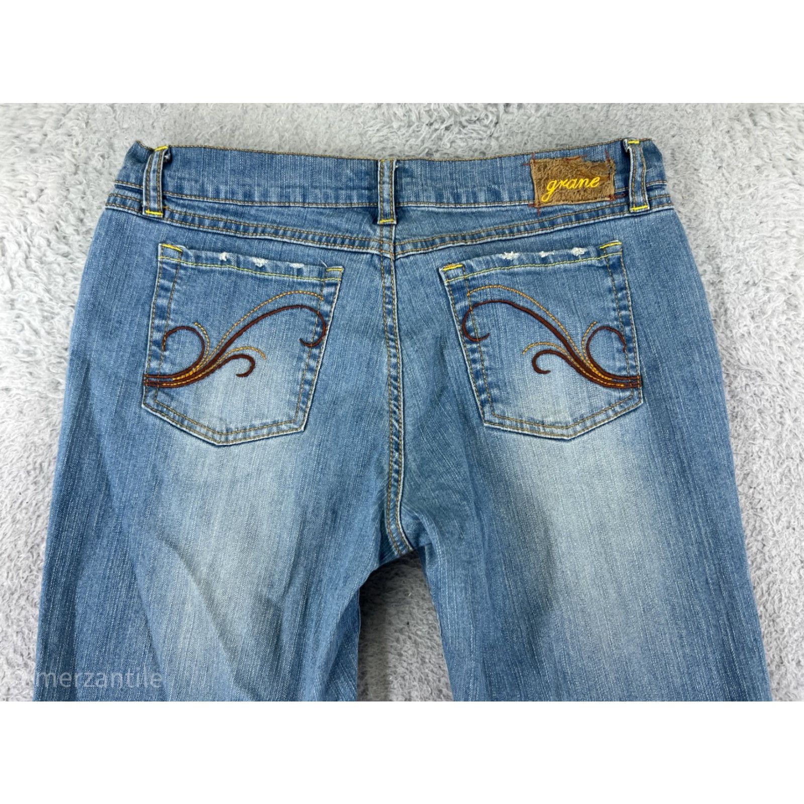Vintage Grane Women's Bootcut Jeans Size 9 Light Blue Denim Cotton-Blend Western Style, Relaxed Fit Size 30" / US 8 / IT 44 - 3 Thumbnail