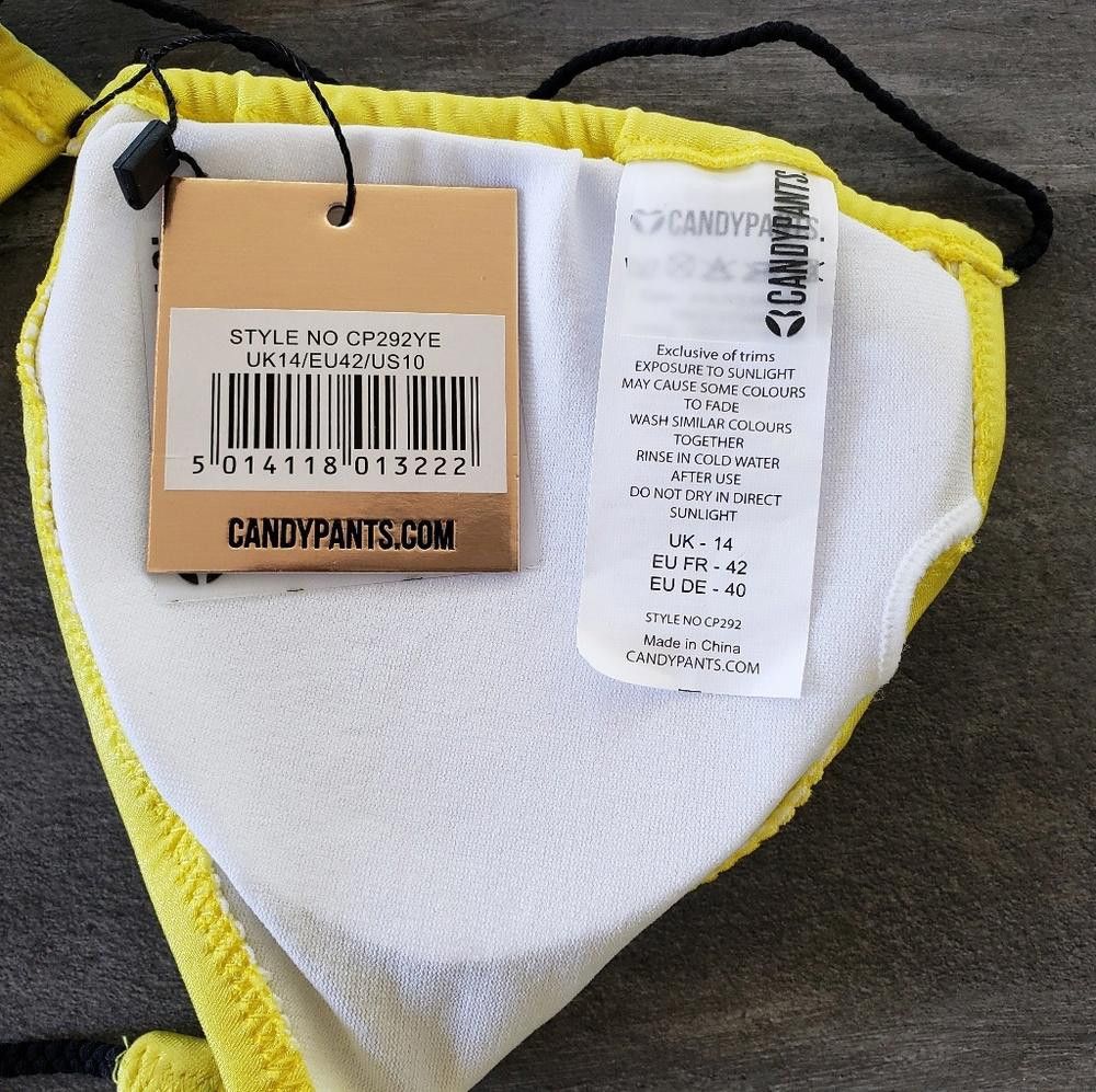 Designer Yellow Black CandyPants Animal Bikini Set Size ONE SIZE - 5 Thumbnail
