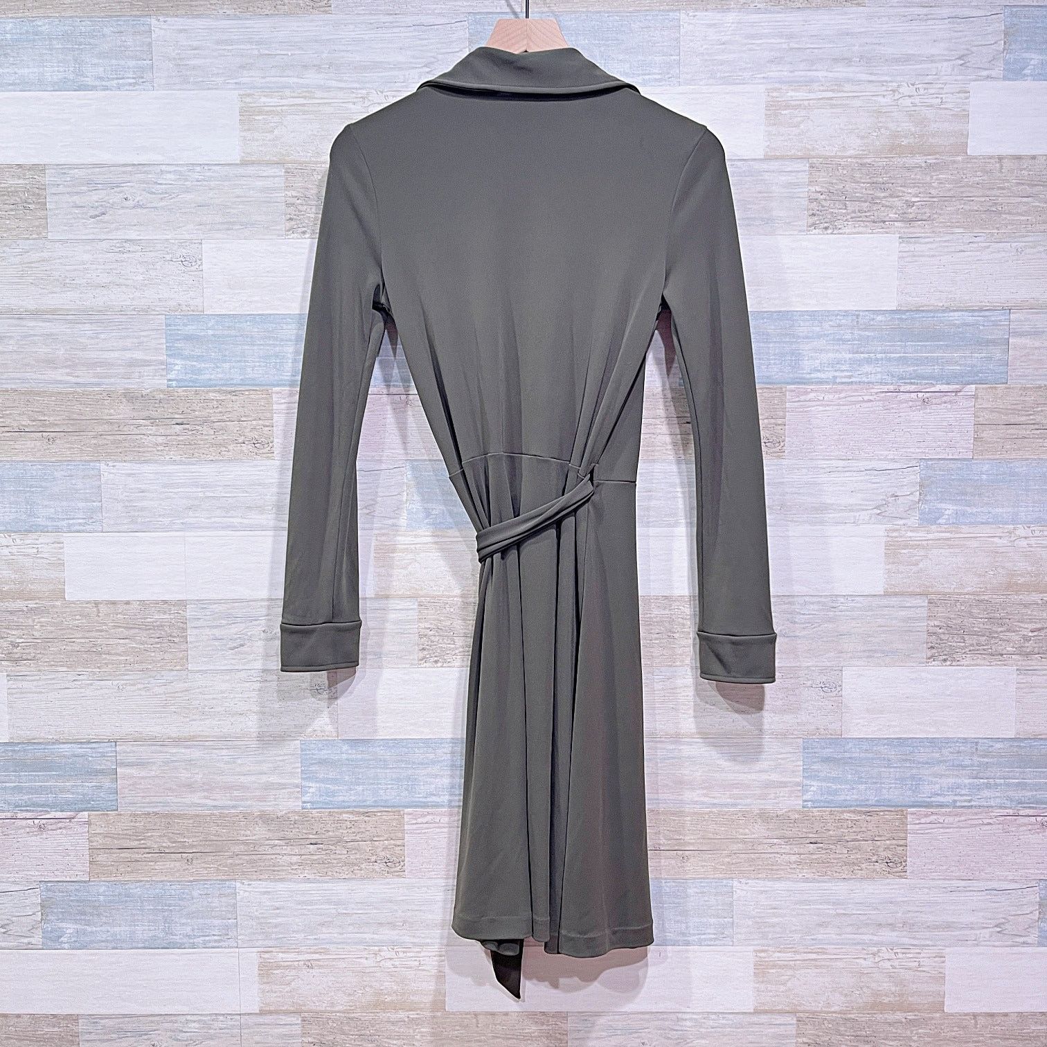 Vince Camuto Vince Camuto Tie Wrap Jersey Dress Olive Green Womens XS Size XS / US 0-2 / IT 36-38 - 4 Thumbnail