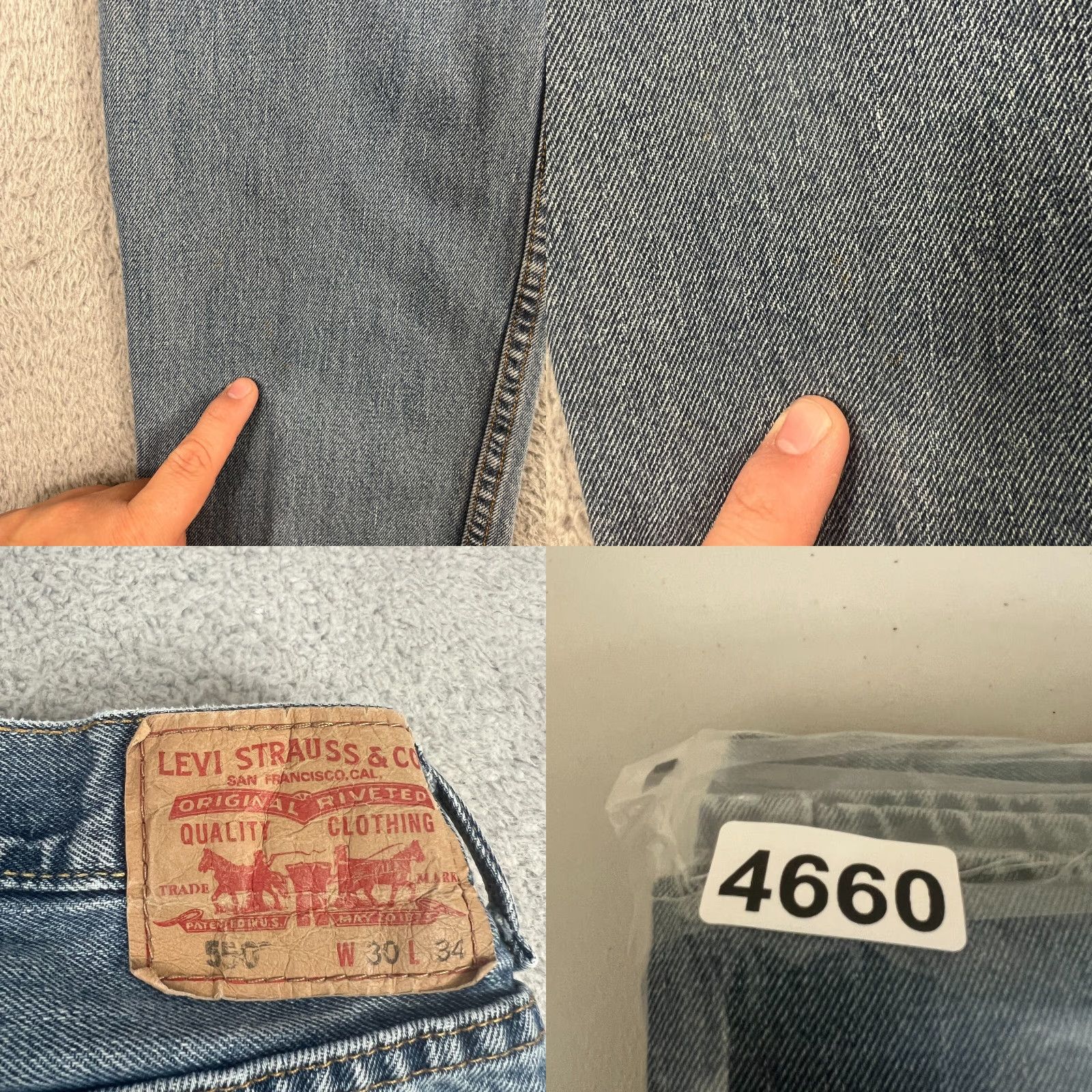 Levi's VINTAGE Levi's 550 Jeans Mens 29x31 Relaxed Fit Distressed Straight Leg Grunge Y2K Blue Size US 29 - 8 Thumbnail