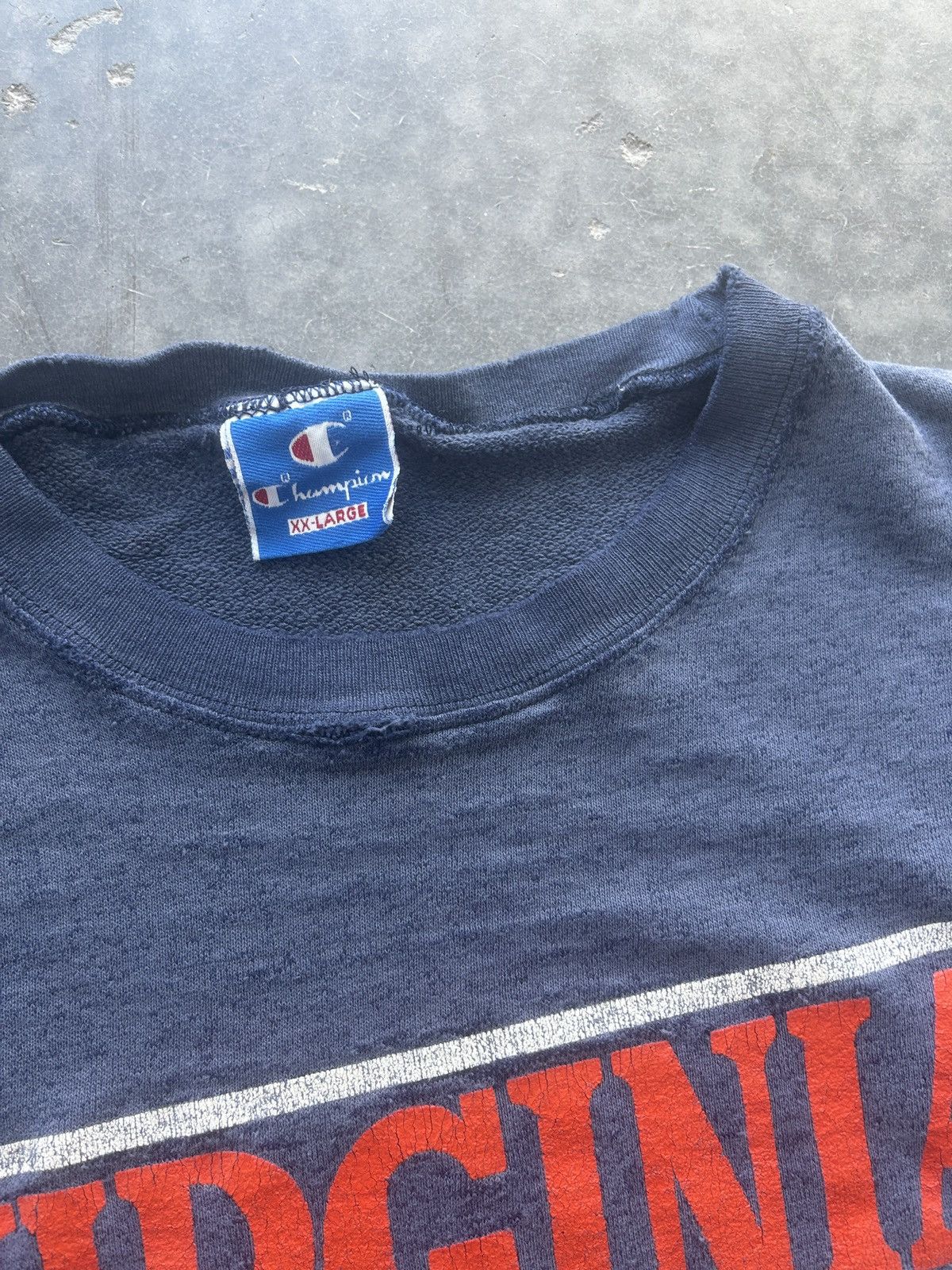 Champion × Vintage Vintage 90s Champion UVA Virginia Sweatshirt Size US XL / EU 56 / 4 - 4 Thumbnail