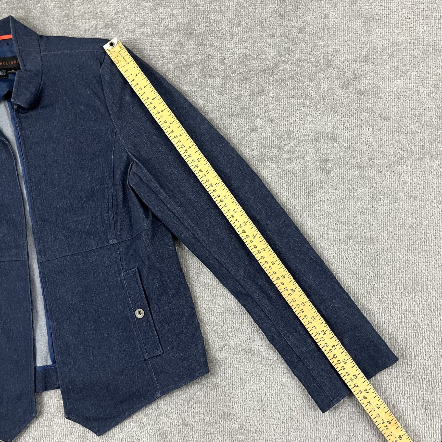 Vintage Nina Mclemore Jacket Blazer Women Size 10 Blue Chambray Stretch Denim Open Front Size L / US 10 / IT 46 - 5 Thumbnail