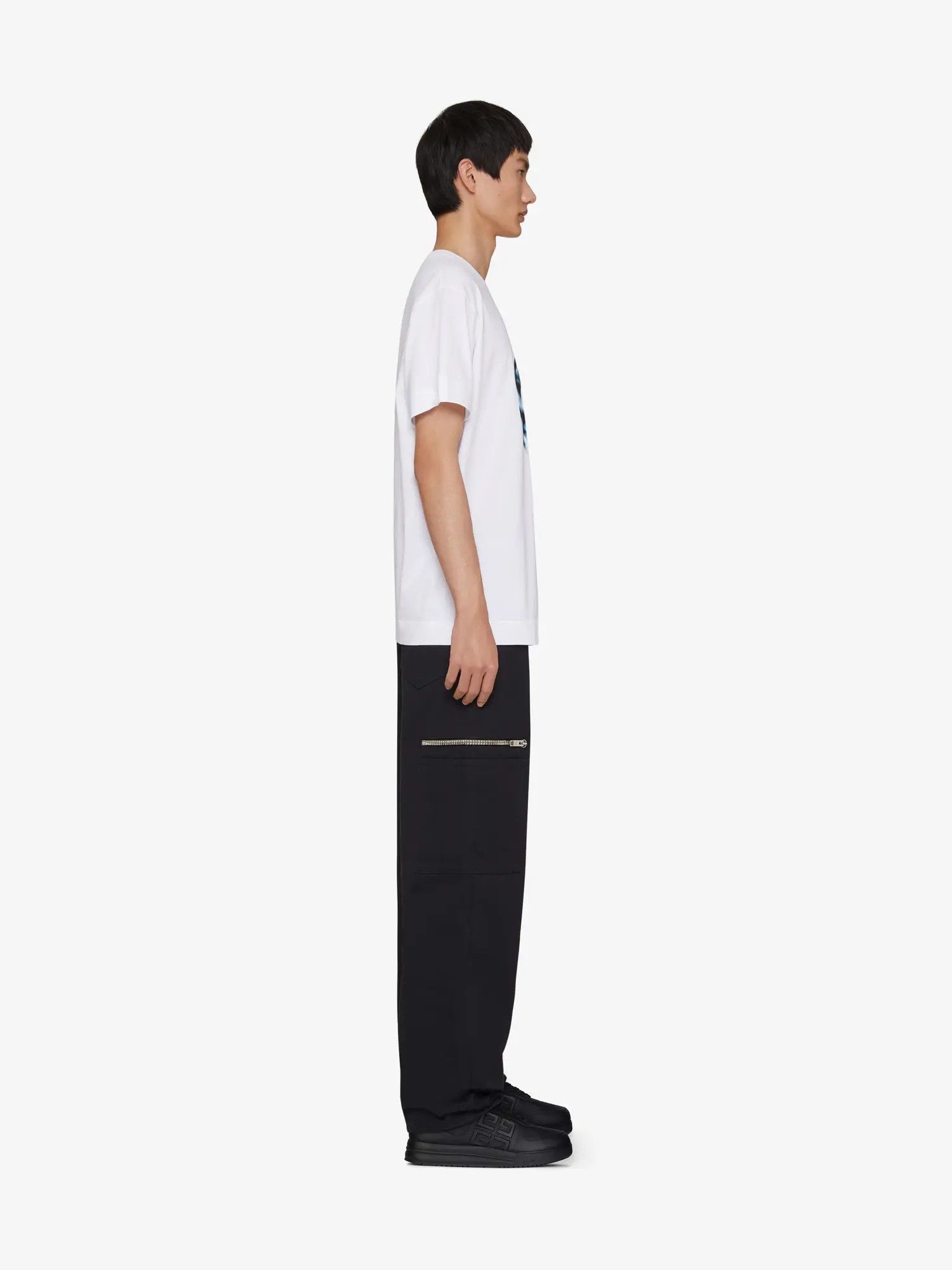 Givenchy o1gr1nt0125 Cotton Circle Print Oversized T-Shirt in White Size US L / EU 52-54 / 3 - 3 Thumbnail