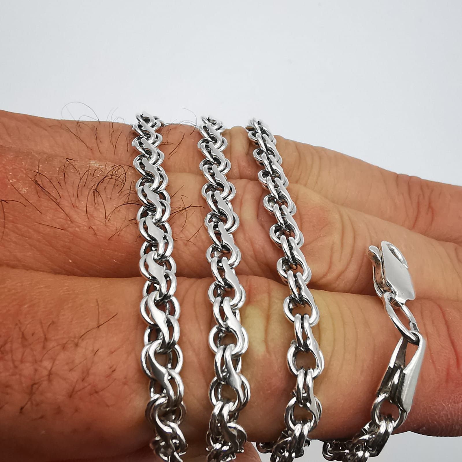 Sterling Silver Vintage Jewelry Chain, 925 Sterling Silver, Signed , 24,70g Size ONE SIZE - 6 Thumbnail