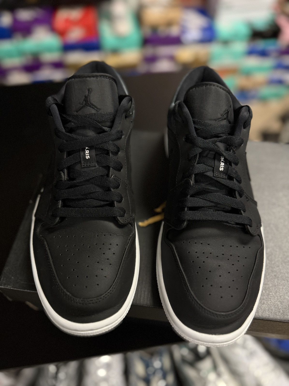 Jordan Brand × Nike Jordan 1 Low PSG Paris RARE Size 11 Black 🧼 Size US 11 / EU 44 - 9 Thumbnail