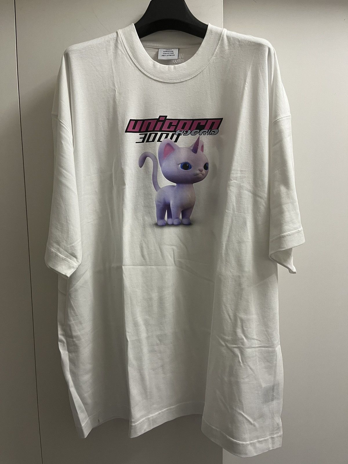 Vetements Vetements pink cat unicorn hybrid 3000 T-shirt