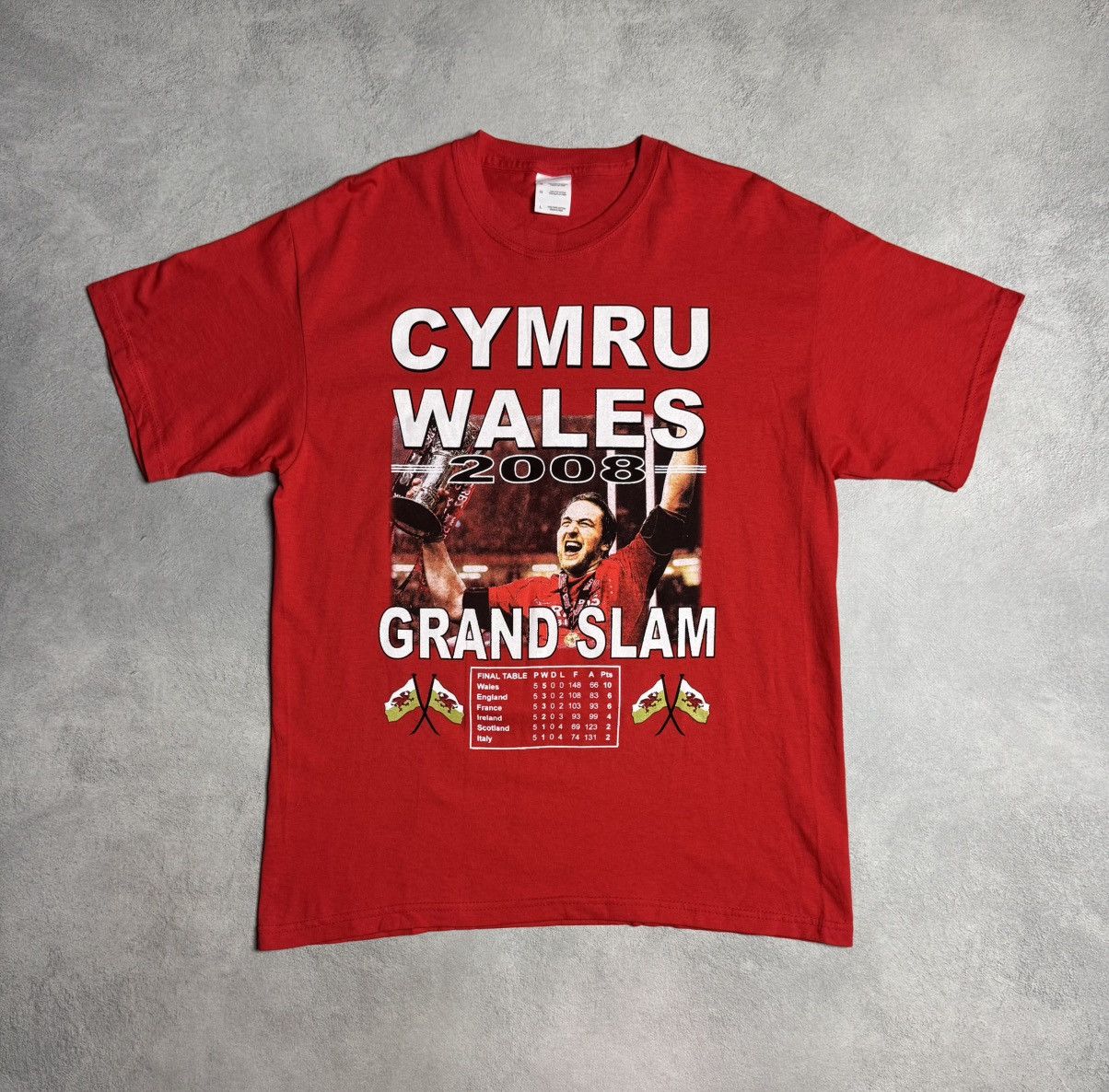Gildan Cymru Wales 2008 Grand Slam Rugby T-Shirt Gildan Size US L / EU 52-54 / 3 - 1 Thumbnail