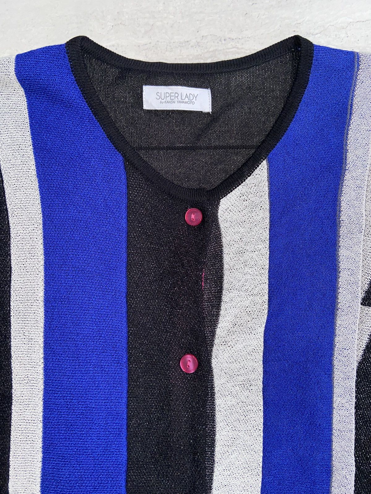 Designer × Japanese Brand × Kansai Yamamoto KANSAI YAMAMOTO Striped Cardigan Size L / US 10 / IT 46 - 4 Thumbnail
