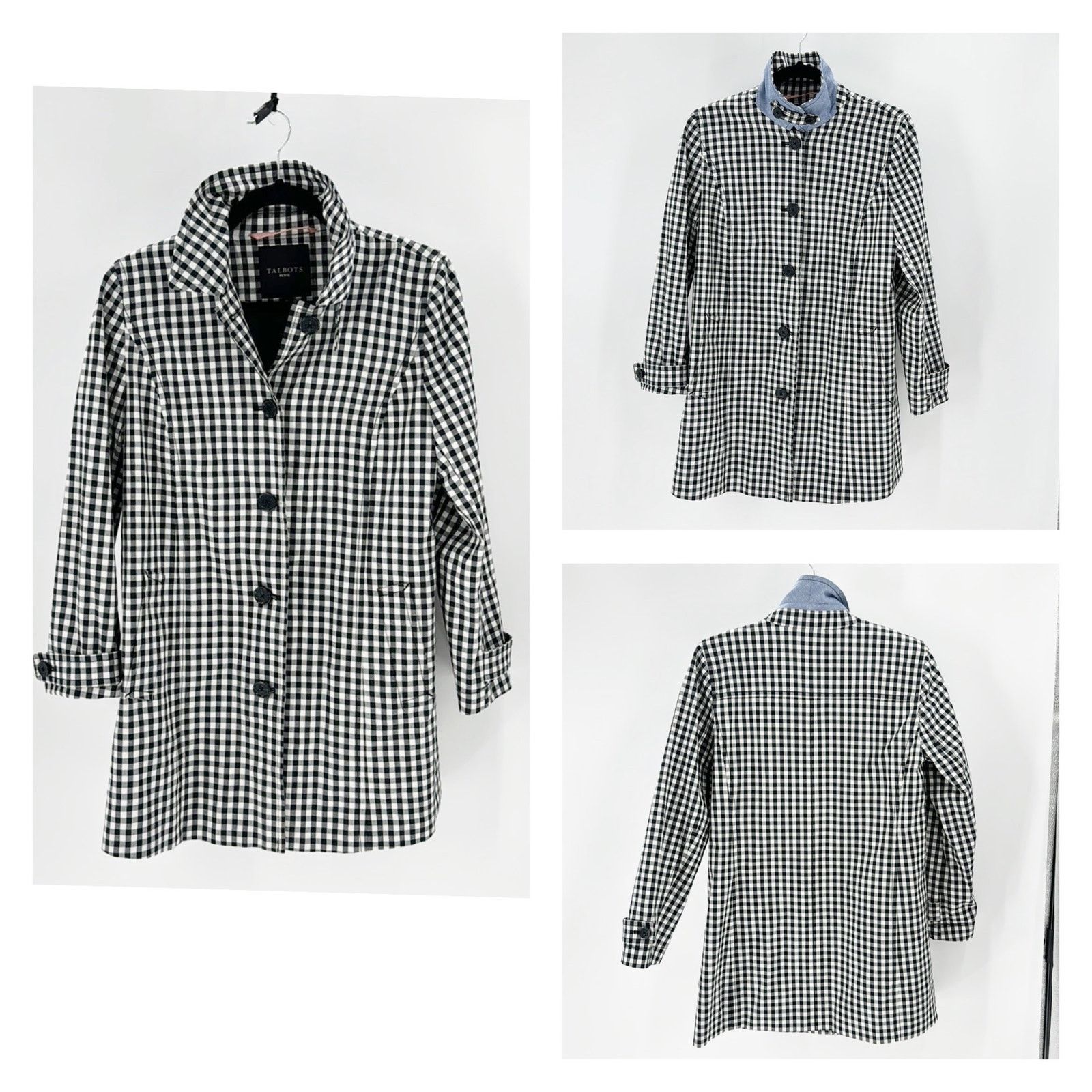 Other Talbots CLASSIC GINGHAM MAC black white water resistant MP Size M / US 6-8 / IT 42-44 - 1 Thumbnail