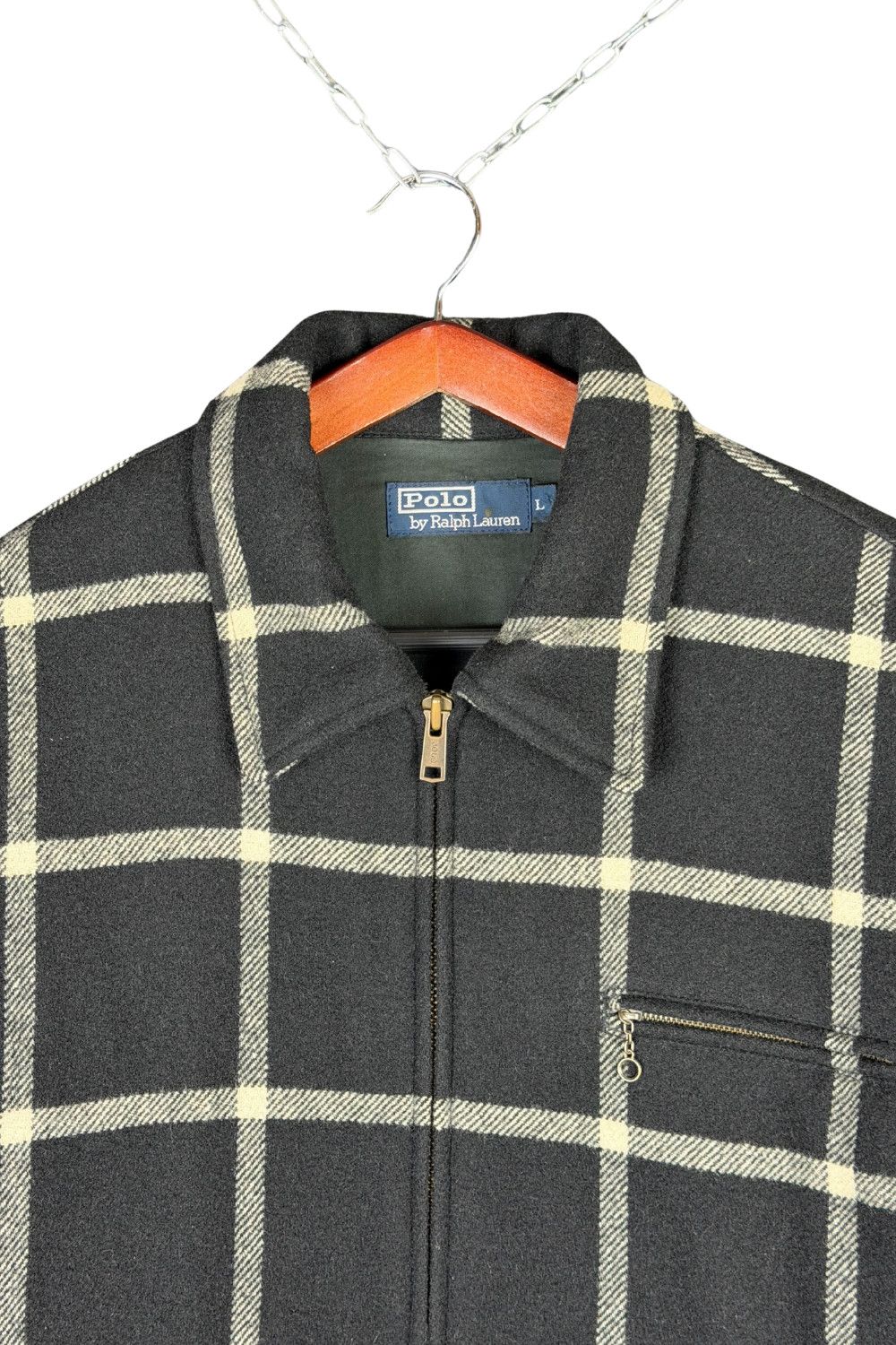 Polo Ralph Lauren aw98 Polo Ralph Lauren Wool Windowpane Zip Jacket - L Size US L / EU 52-54 / 3 - 5 Thumbnail