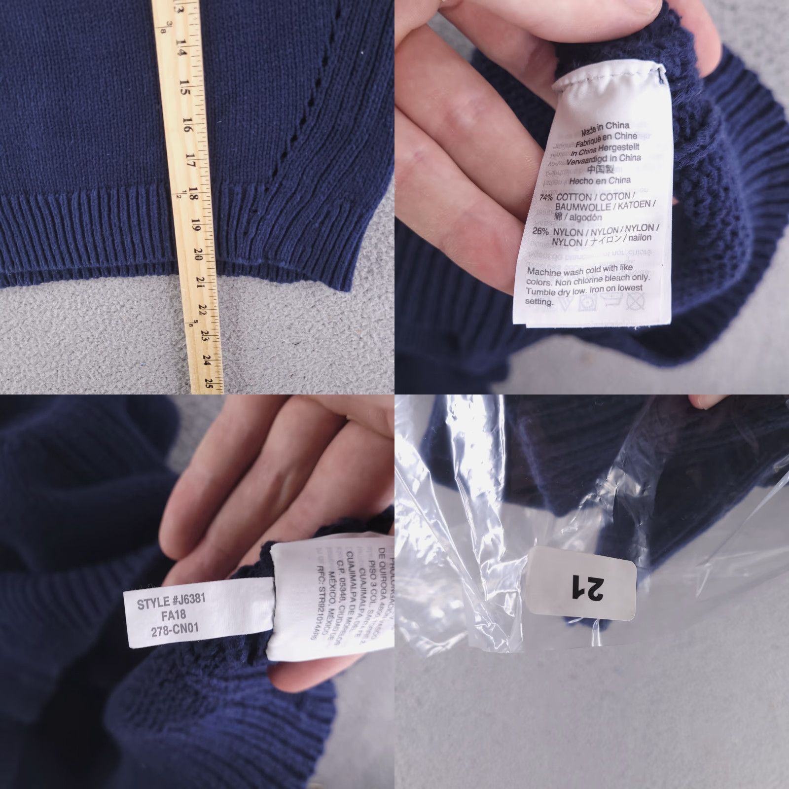J.Crew J.CREW Sweater Womens S Pullover Knit Chunky-Knit Long Sleeve Blue Solid Size S / US 4 / IT 40 - 8 Thumbnail
