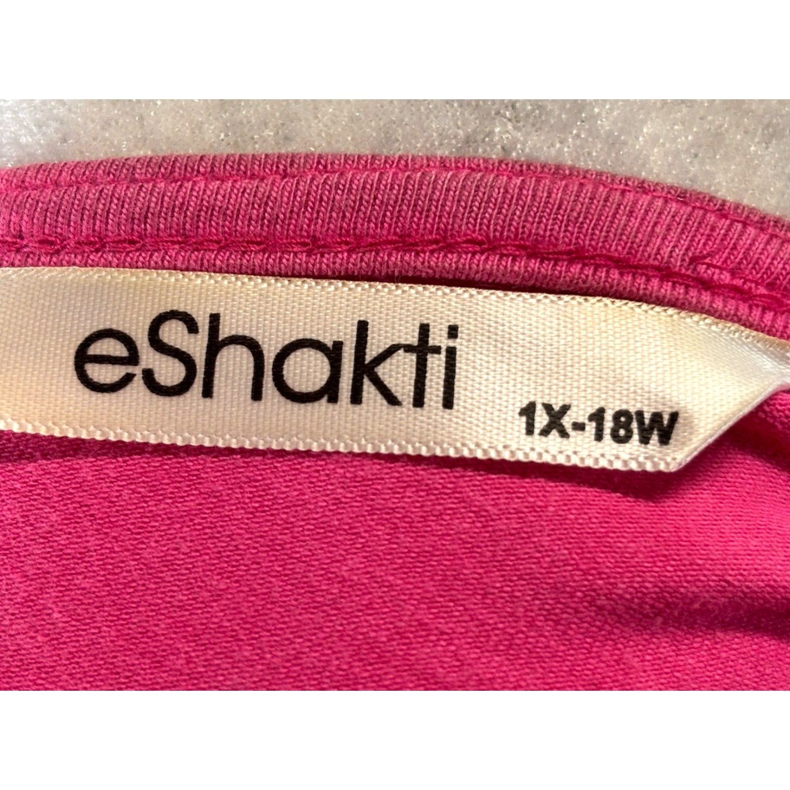 Vintage eShakti Pink Maxi Shift Dress Plus Size 1X 18W Puff Short Sleeve Women's Size 40" / US 18 - 7 Thumbnail