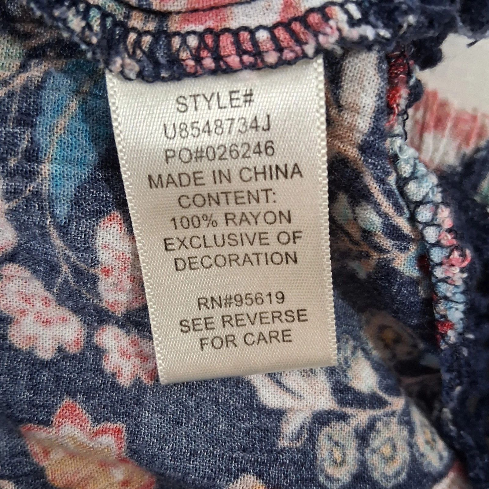 Other John Paul Richard 3X Boho Floral Rayon Blue Crochet Lace Size 3XL / US 20-22 - 5 Thumbnail