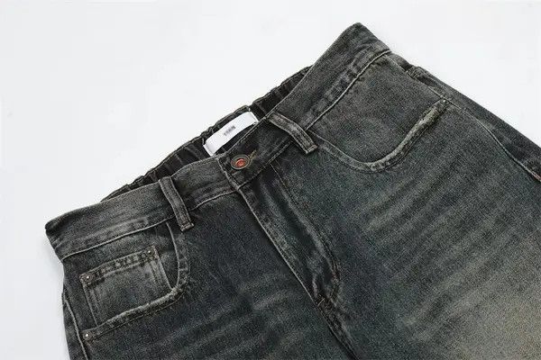Japanese Brand Street retro washed distressed loose straight-leg jeans Size US 32 / EU 48 - 3 Thumbnail