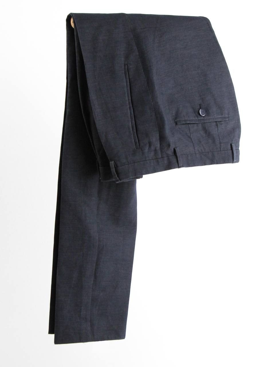 Hugo Boss HUGO BOSS Blue silk and cotton pants Size 48R - 2 Thumbnail