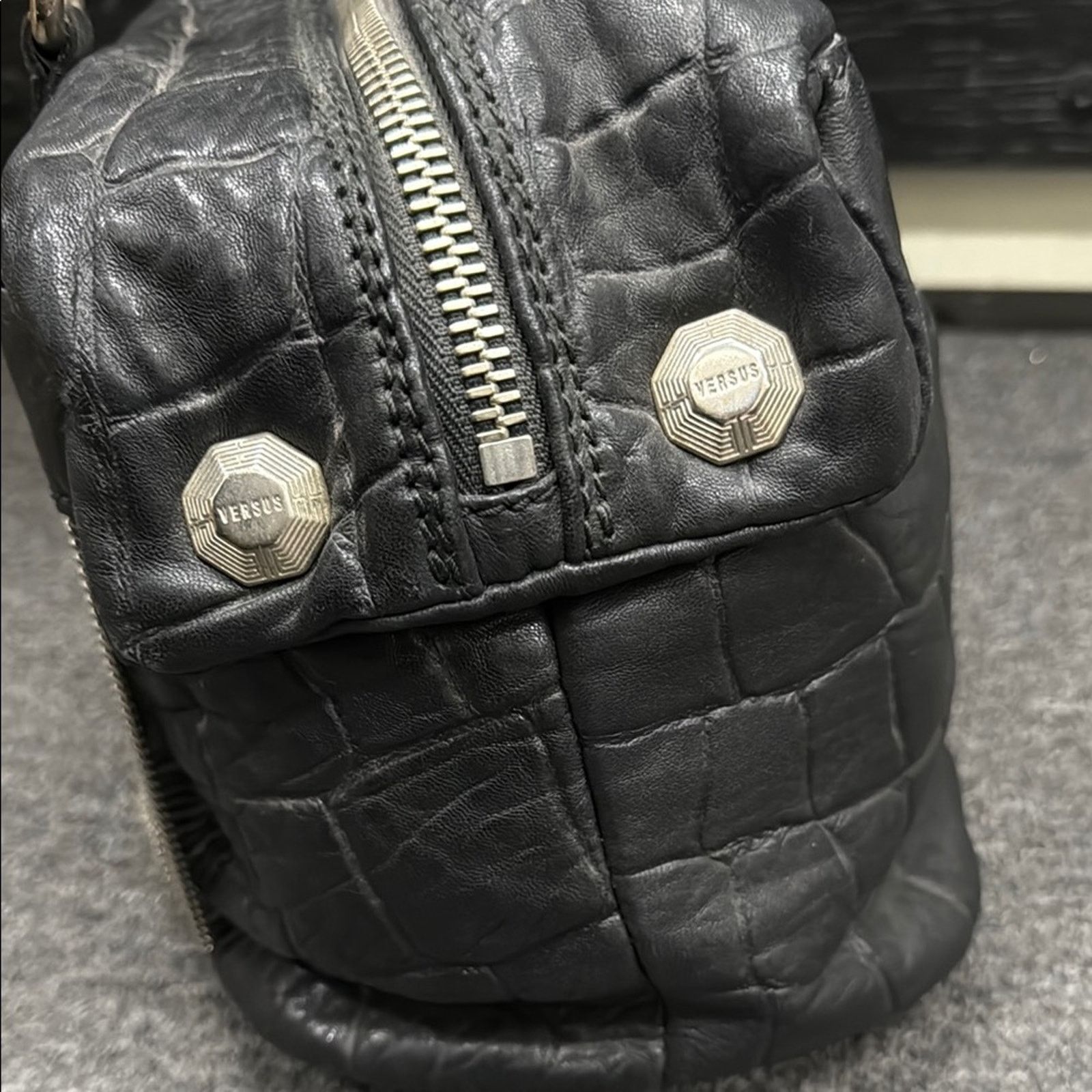 Versus Versace Versus Versace Black Fringe Leather Women's Handbag Size ONE SIZE - 5 Thumbnail