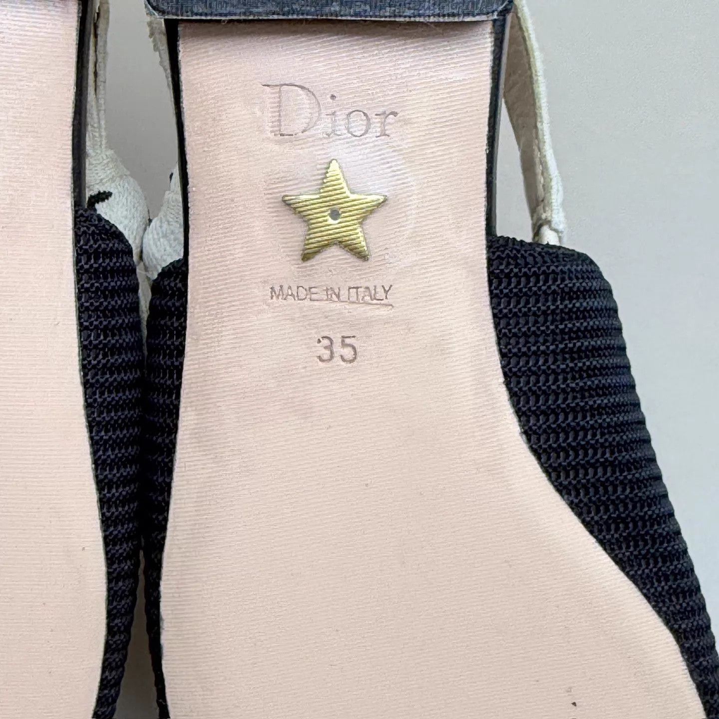 Dior Dior Black White Logo Embroidered Low Heel Pumps 35 Size US 4.5 / IT 34.5 - 7 Thumbnail