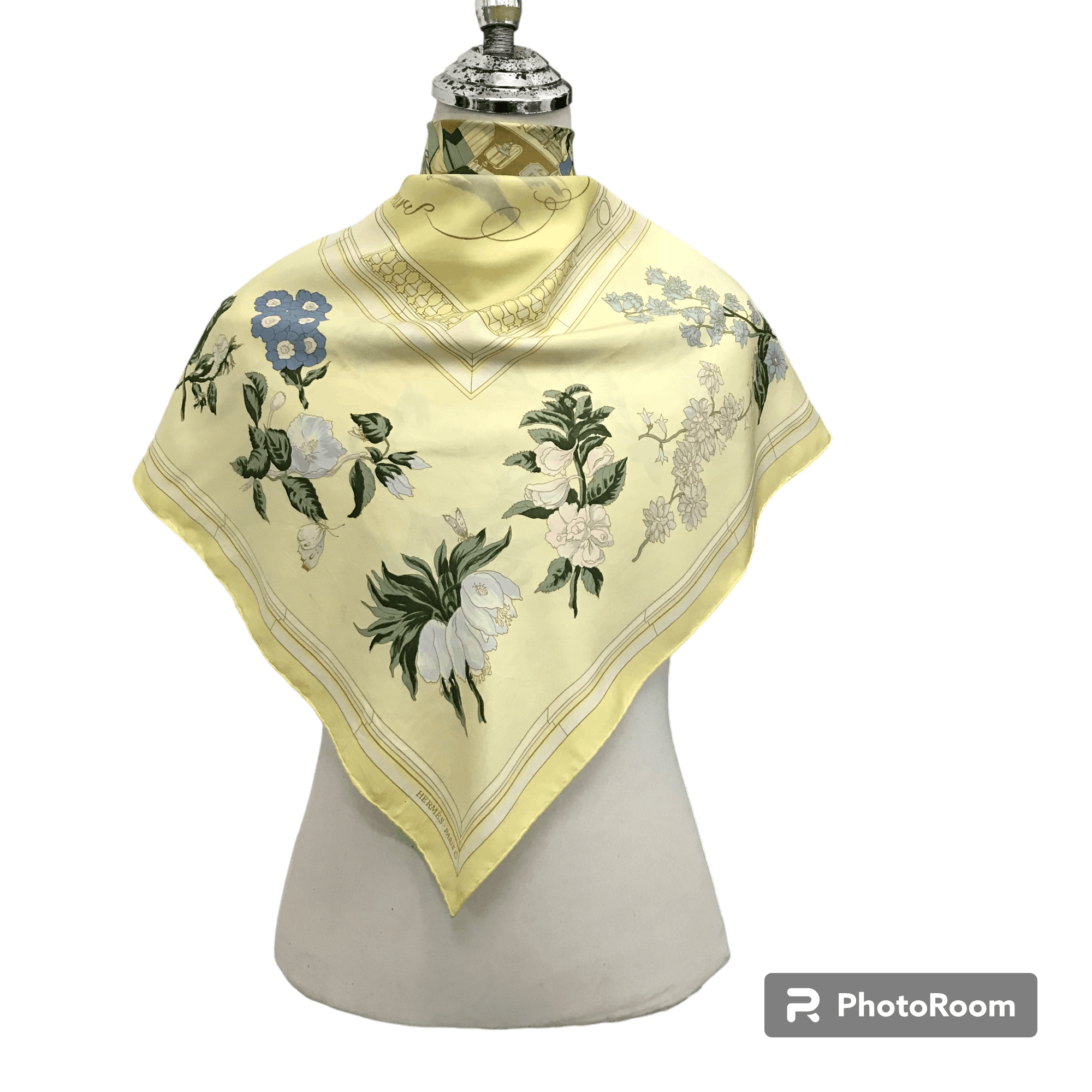 image of Archival Clothing x Avant Garde Hermes Silk Scarf Quai Aux Fleurs Floral Baroque -M09, Men's