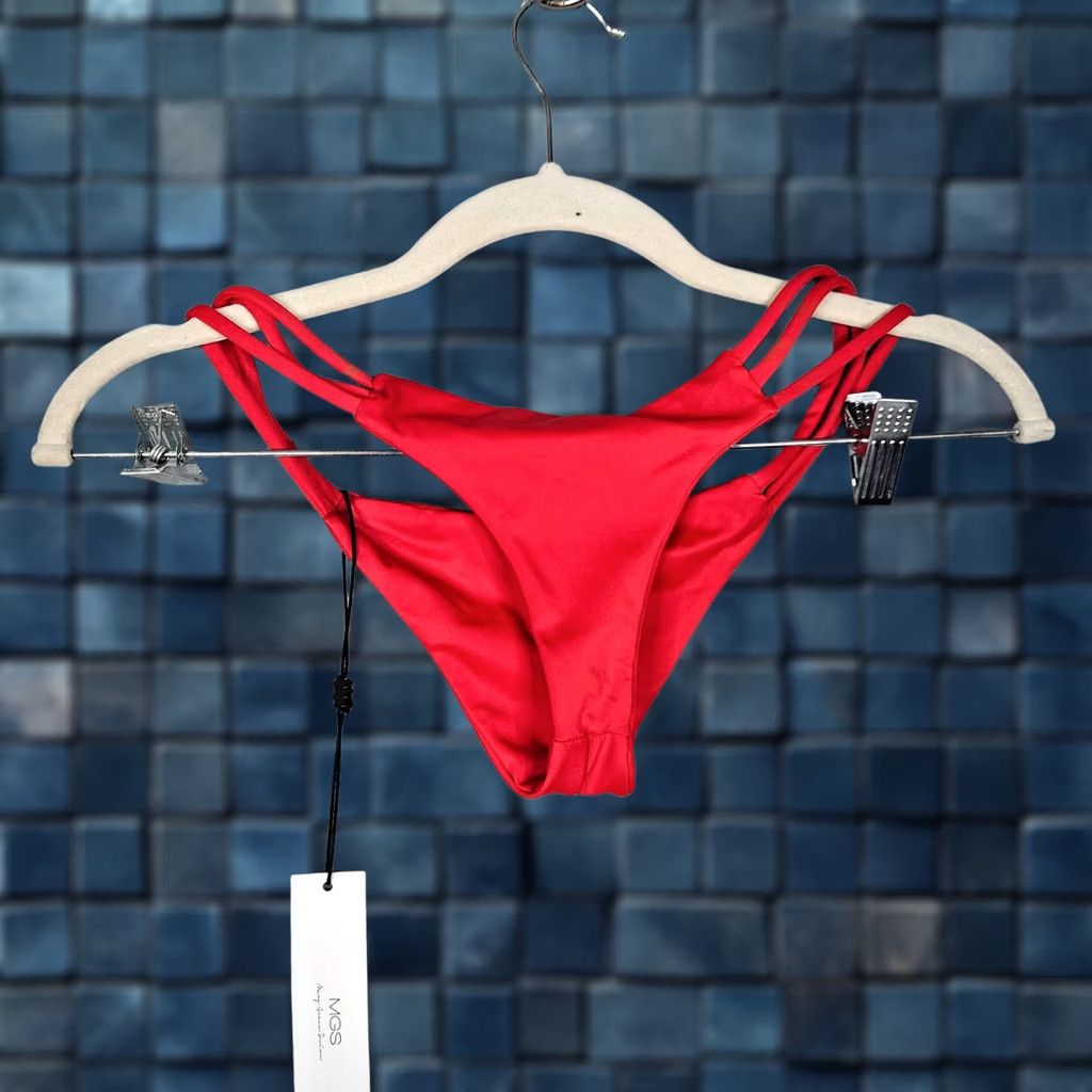 Swims MARY GRACE Swim Bottom Red Women's XS Bikini Bottom Nylon Spandex Button NEW Grace Size 26" / US 2 / IT 38 - 1 Thumbnail