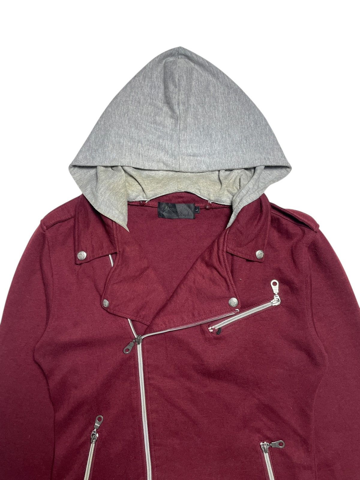 PPFM 2000’s Beaumere - Asymmetrical Bikers Hooded Jacket Size US S / EU 44-46 / 1 - 4 Thumbnail