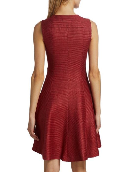 Akris $1290 AKRIS PUNTO Ribbed Silk Fit-&-Flare Dress size 10