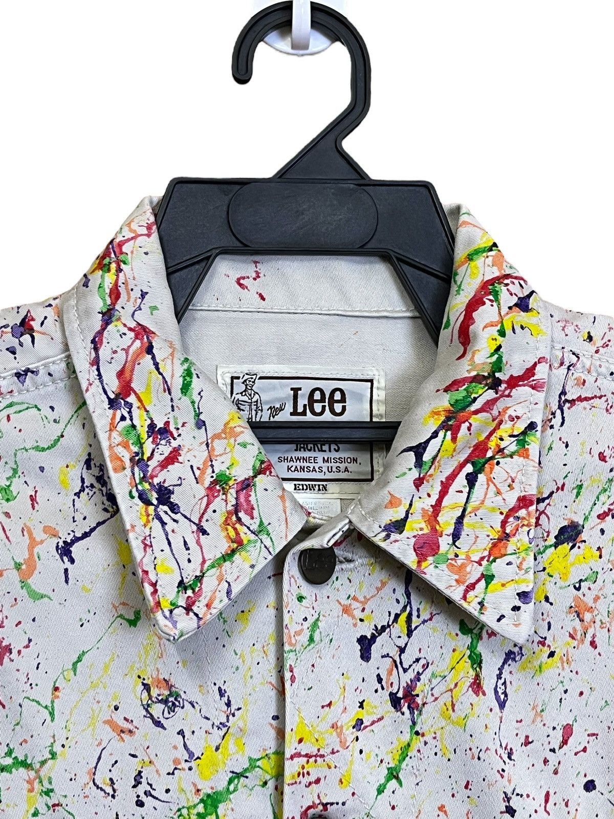 Japanese Brand VINTAGE EDWIN X LEE CUSTOM PAINT SPLATTER TRUCKER JACKET Size US L / EU 52-54 / 3 - 6 Thumbnail