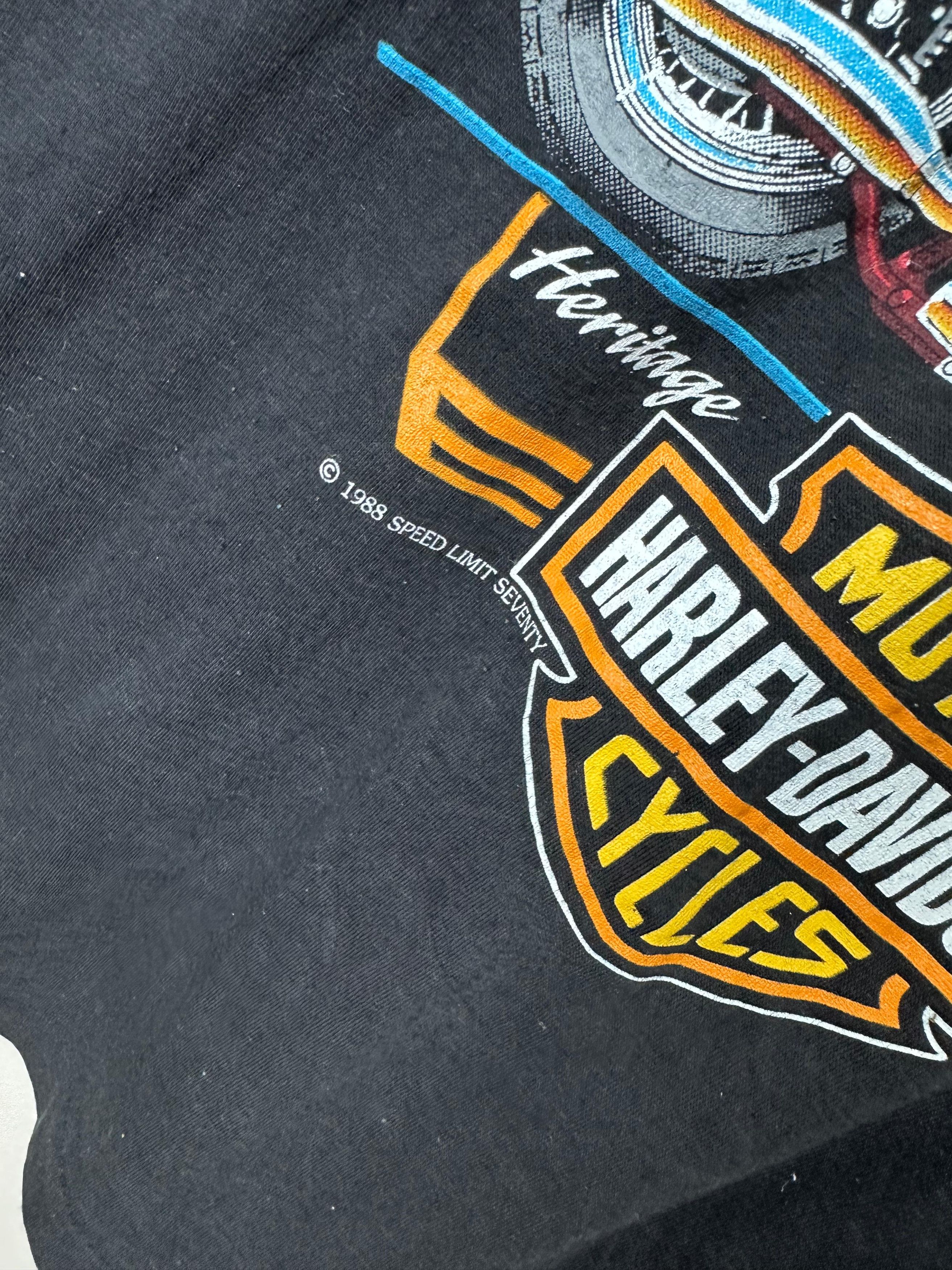 Harley Davidson × Vintage vintage Harley Davidson Real steel 80's T shirt Size US L / EU 52-54 / 3 - 3 Thumbnail