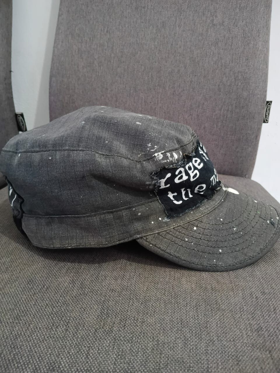 Handmade × If Six Was Nine × Rage Against The Machine Distressed faded Rage Against The Machine custom Cap Size ONE SIZE - 7 Thumbnail