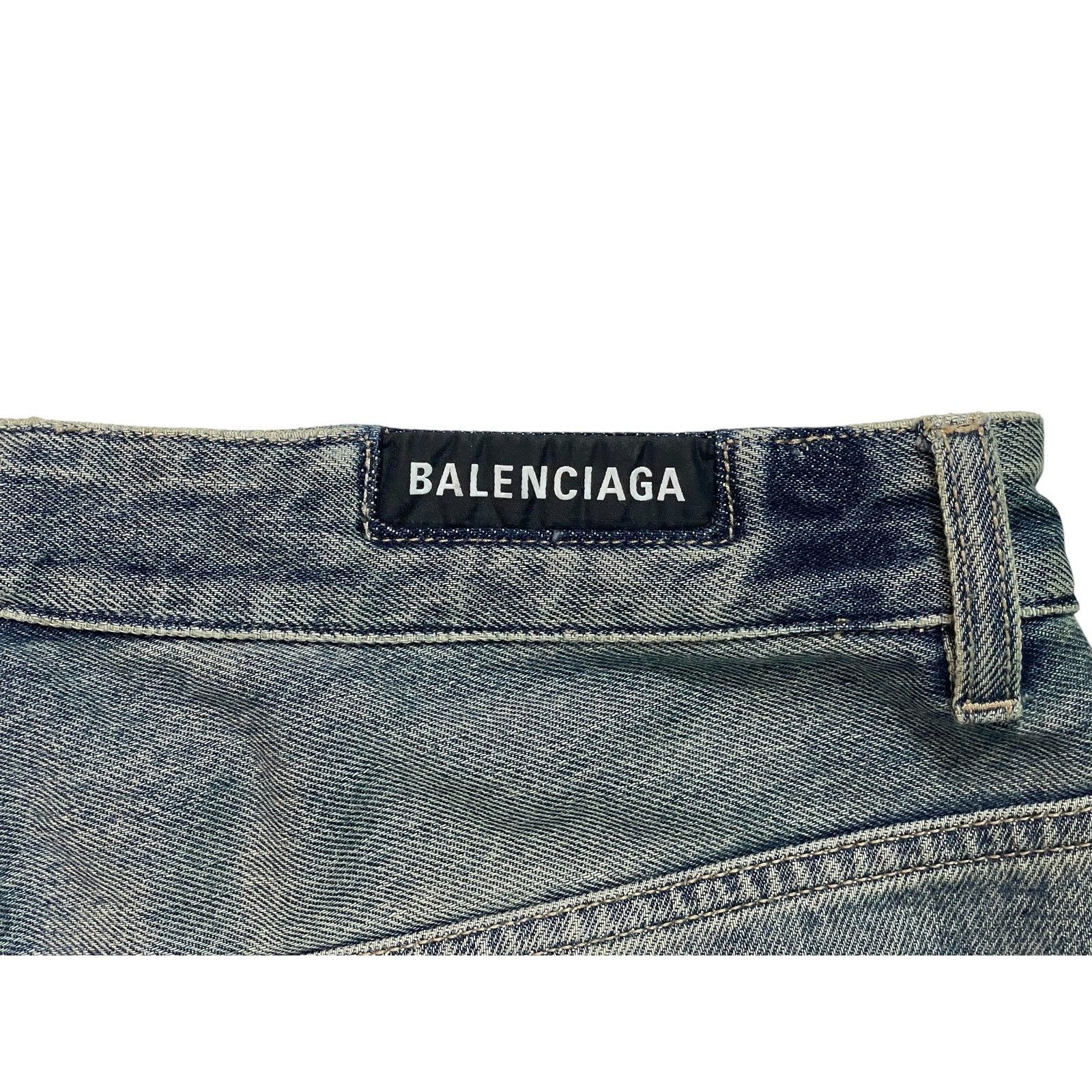 Balenciaga Balenciaga Blue Denim Knee Rip Jean Shorts Size US 32 / EU 48 - 4 Thumbnail