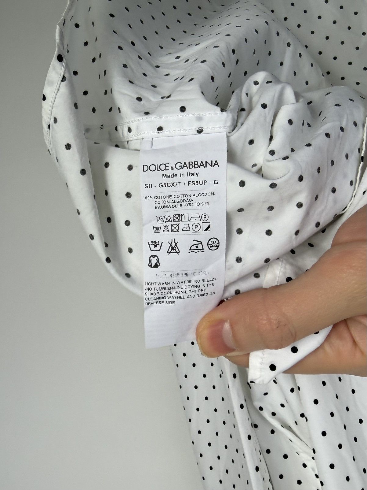 Dolce & Gabbana Dolce & Gabbana Gold Polka Dot Shirt Made in Italy Size US XL / EU 56 / 4 - 6 Thumbnail