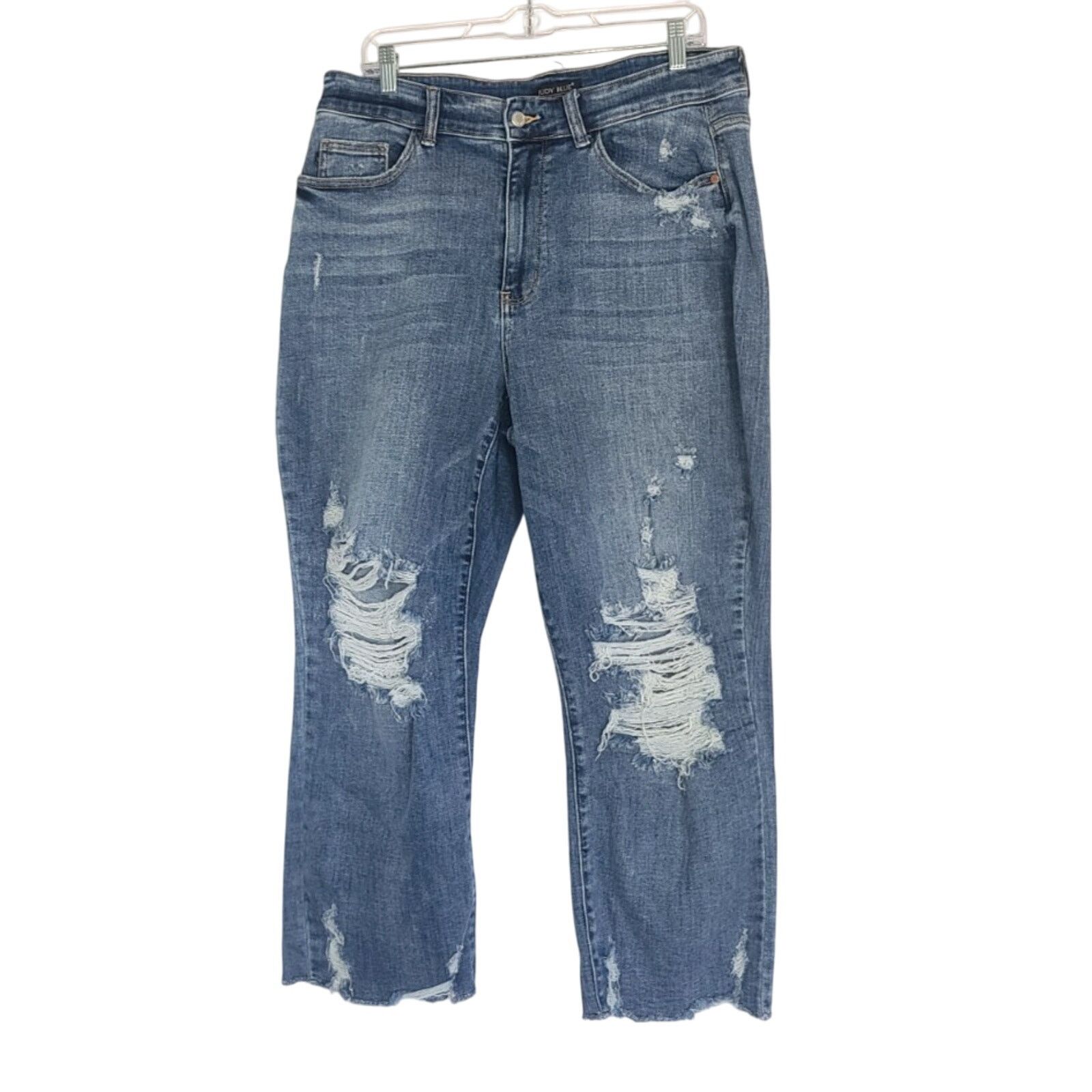 Judy Blue Judy Blue Alisha Hi-Rise Destroyed Straight Leg Jeans 16W Size 38" / US 16 / IT 52 - 2 Thumbnail