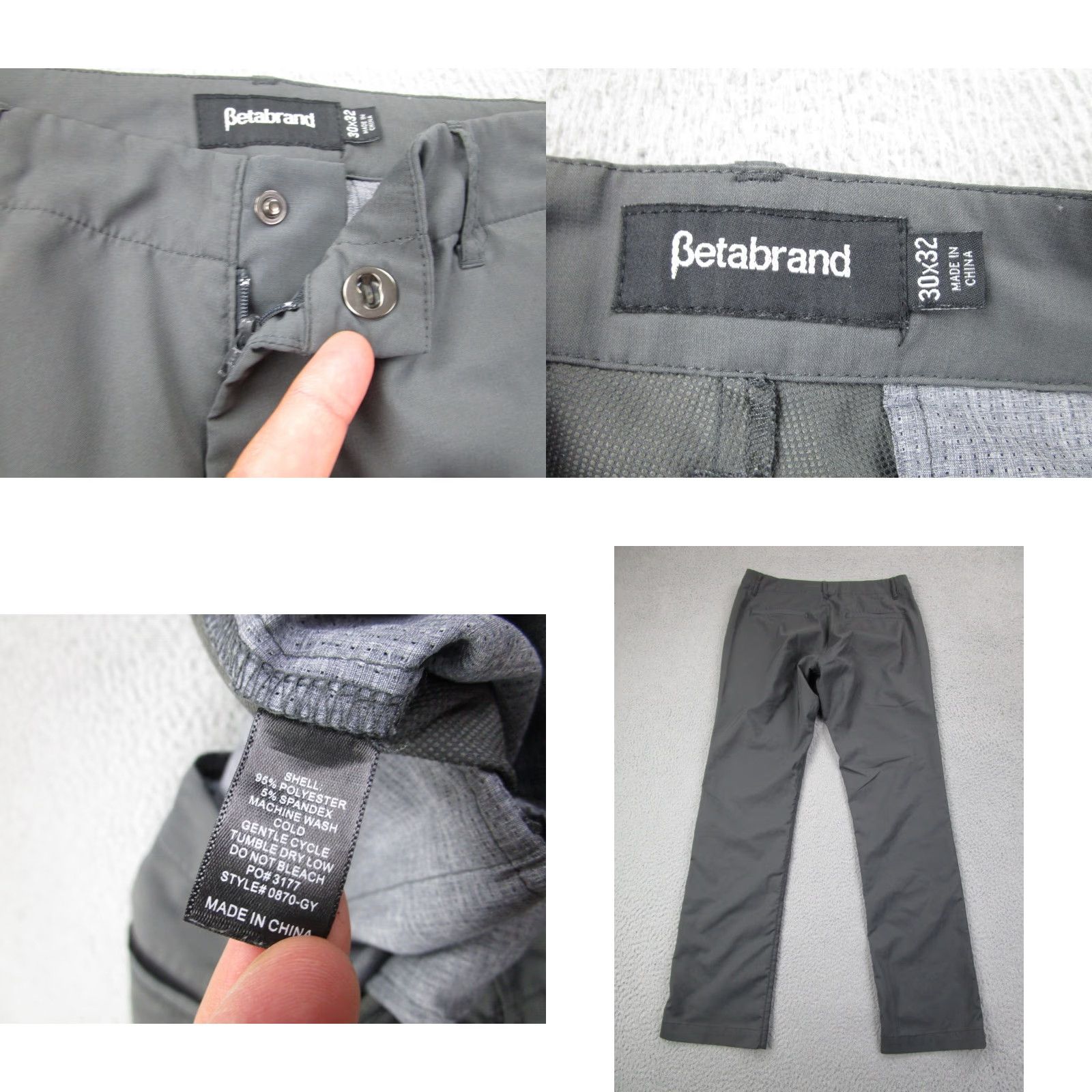 Vintage Betabrand Pants Mens 30x32 Gray Tech Lightweight Work Casual Daily Size US 30 / EU 46 - 8 Thumbnail