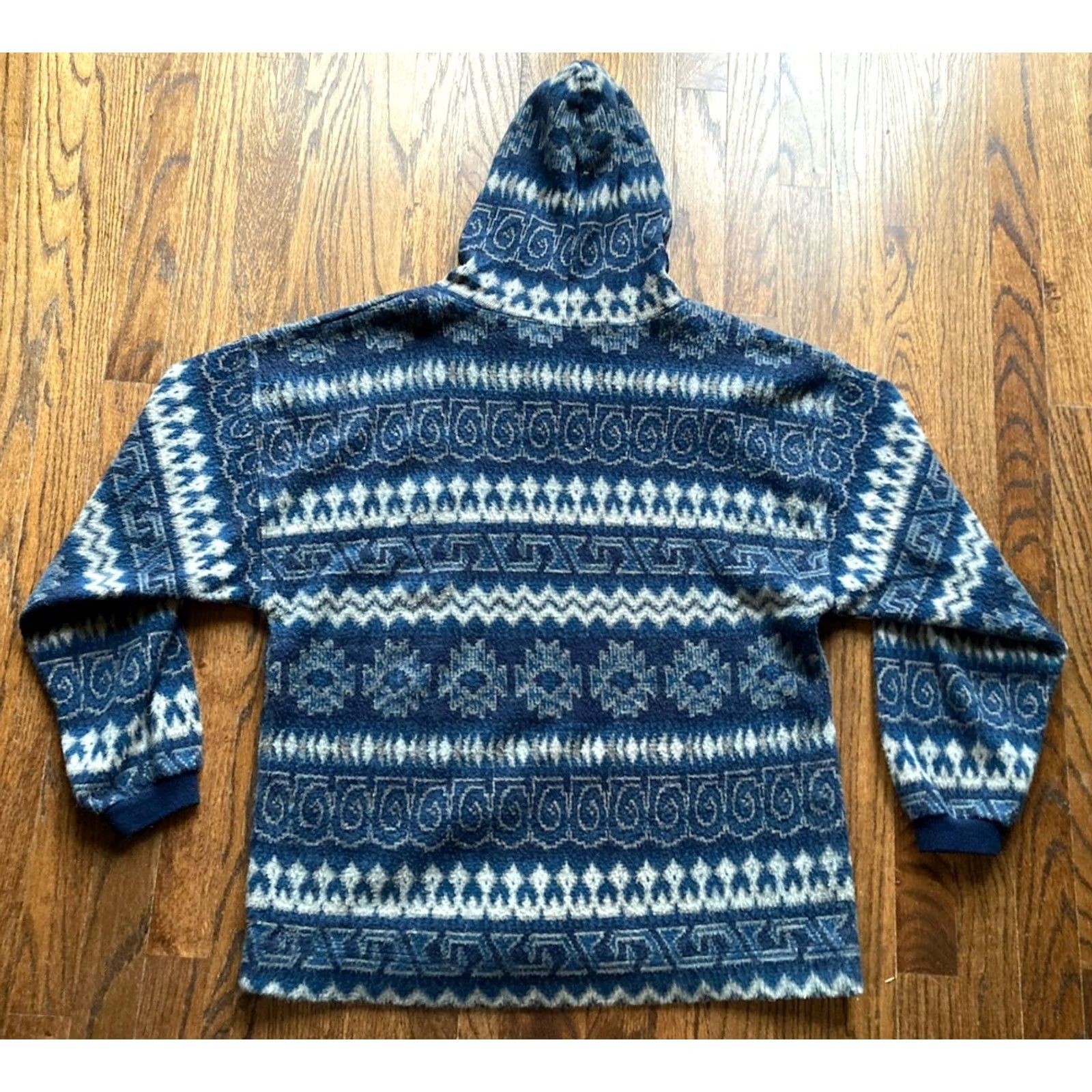 Vintage VINTAGE Impact Hoodie Size Large Aztec Blue Geometric 90s Fleece Size US L / EU 52-54 / 3 - 8 Thumbnail
